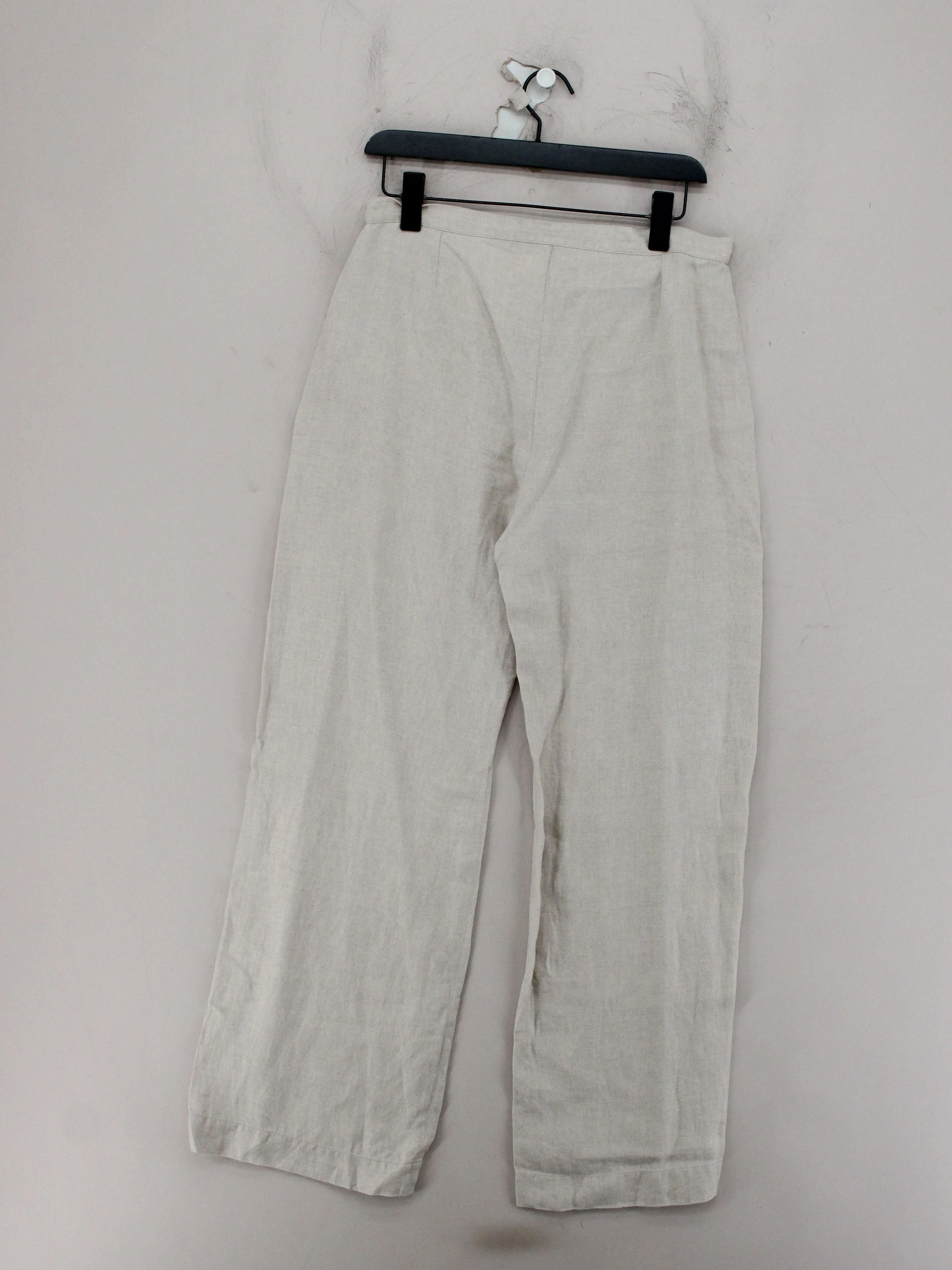 Jaeger Women's Trousers UK 12 Cream 100% Linen Wide-Leg Chino - Image 2