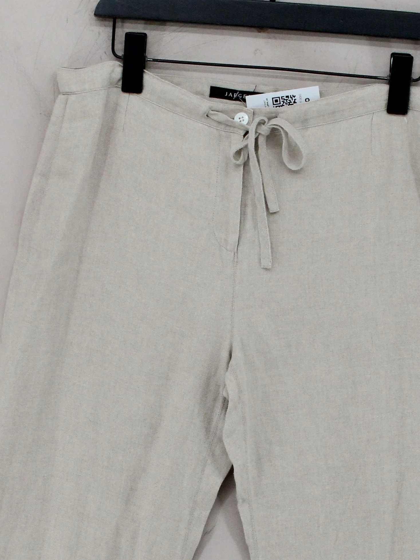 Jaeger Women's Trousers UK 12 Cream 100% Linen Wide-Leg Chino - Image 3