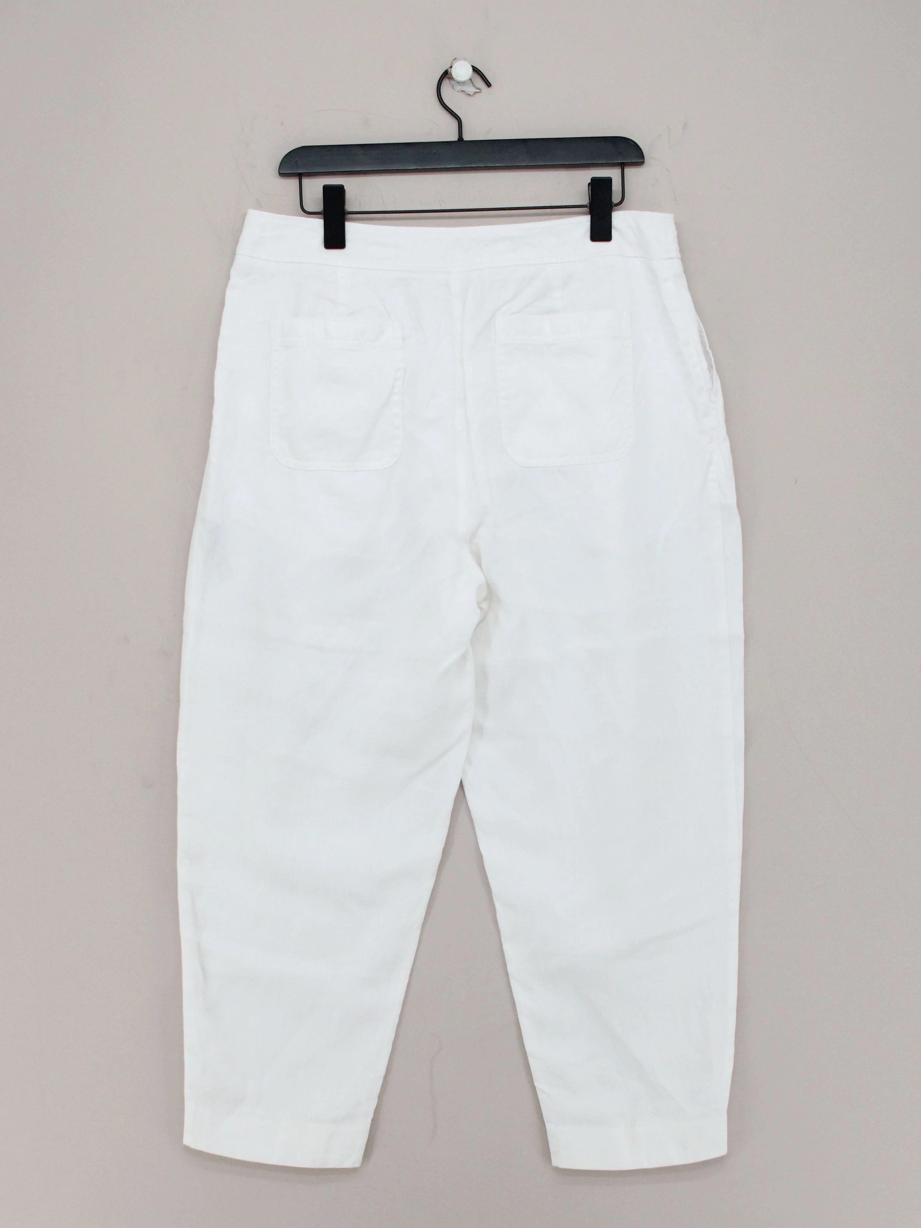 Jaeger Women's Trousers UK 14 White 100% Cotton Tapered Chino - Image 2