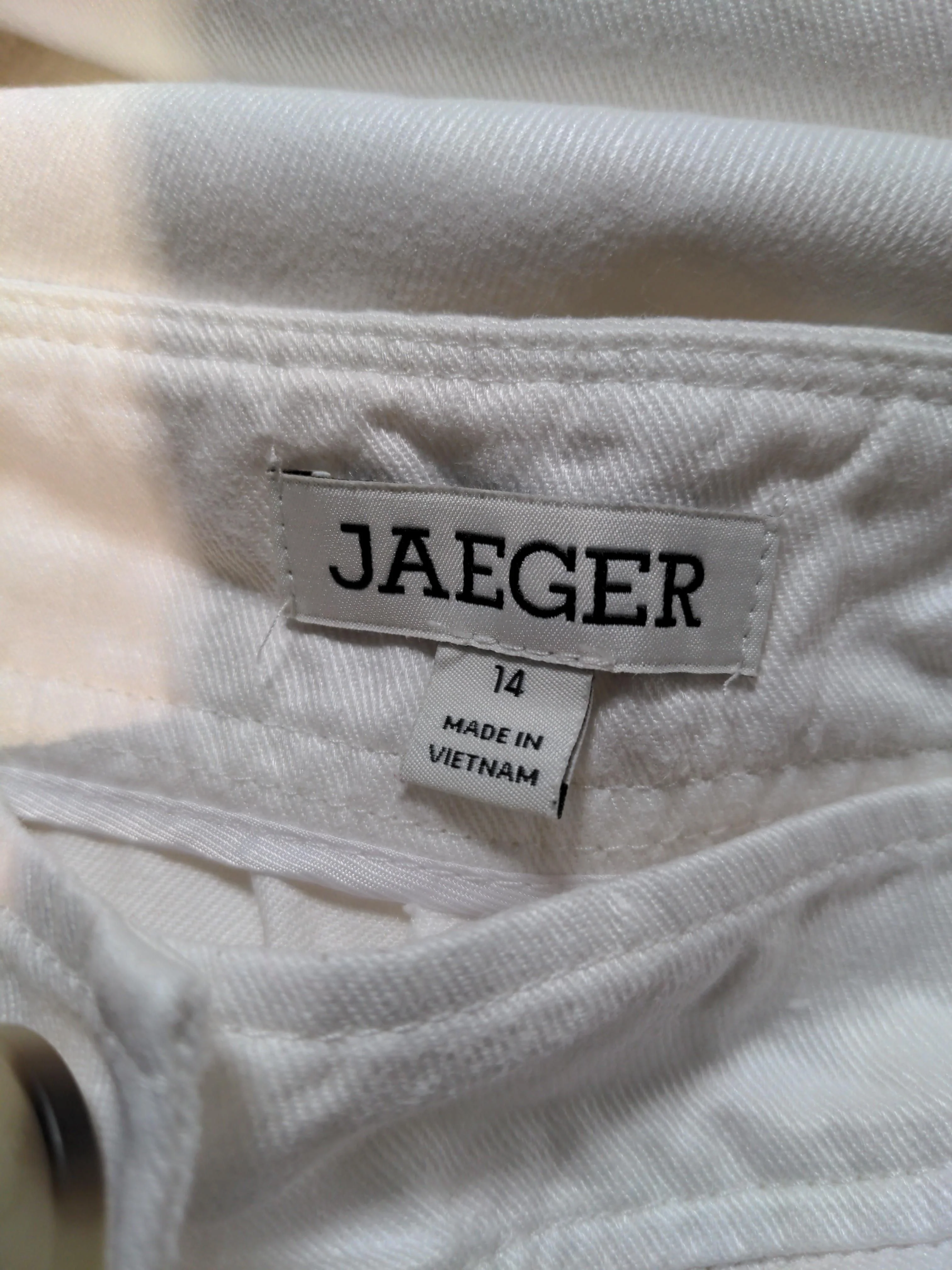 Jaeger Women's Trousers UK 14 White 100% Cotton Tapered Chino - Image 6