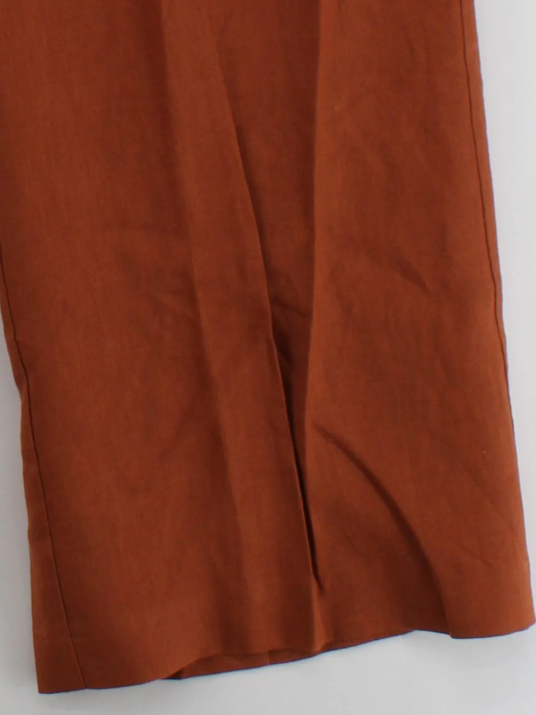 Jaeger Women's Trousers UK 16 Brown 100% Linen Wide-Leg Cropped - Image 4