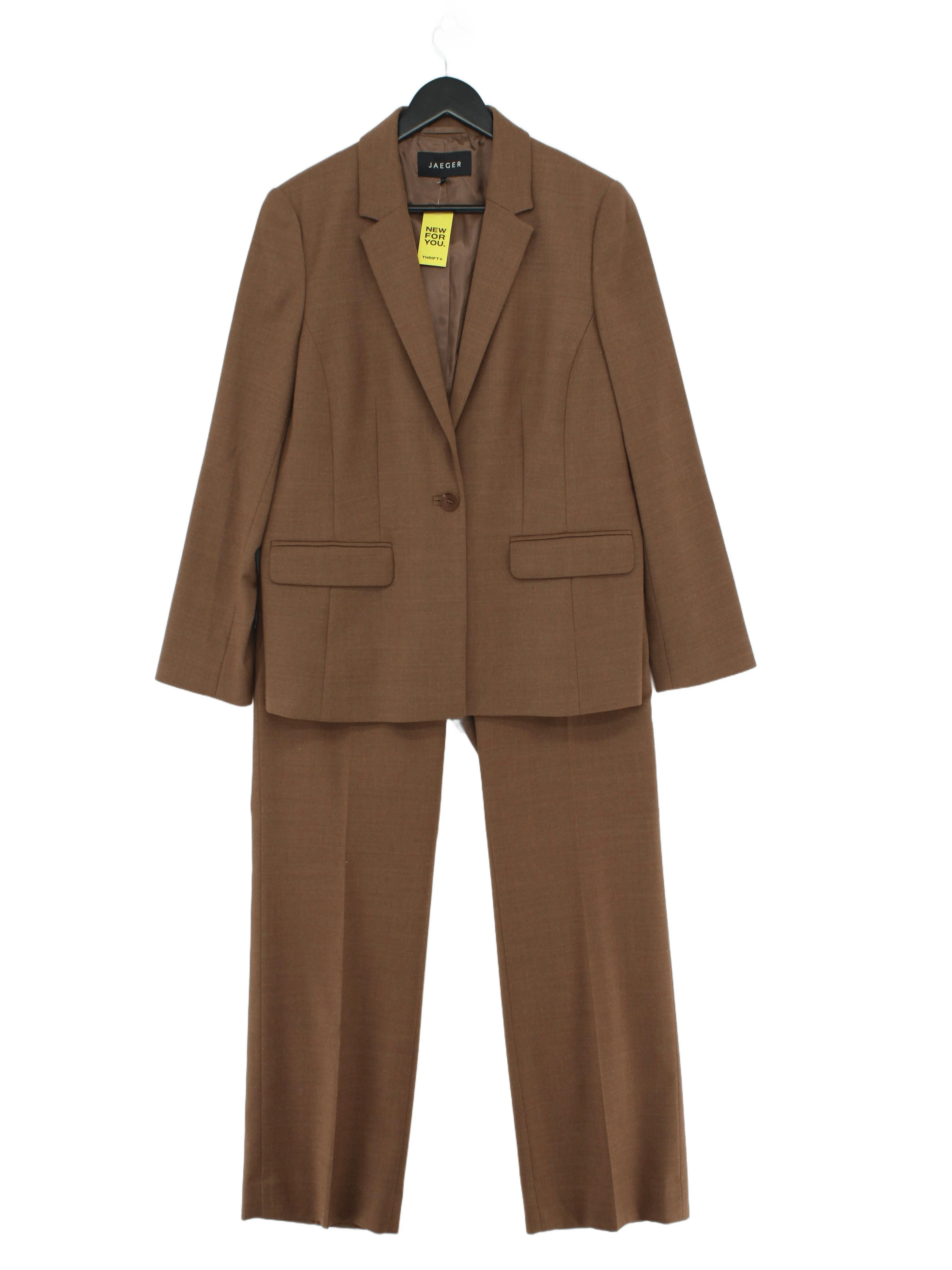 Jaeger Women's Two Piece Suit UK 14 Brown Wool
