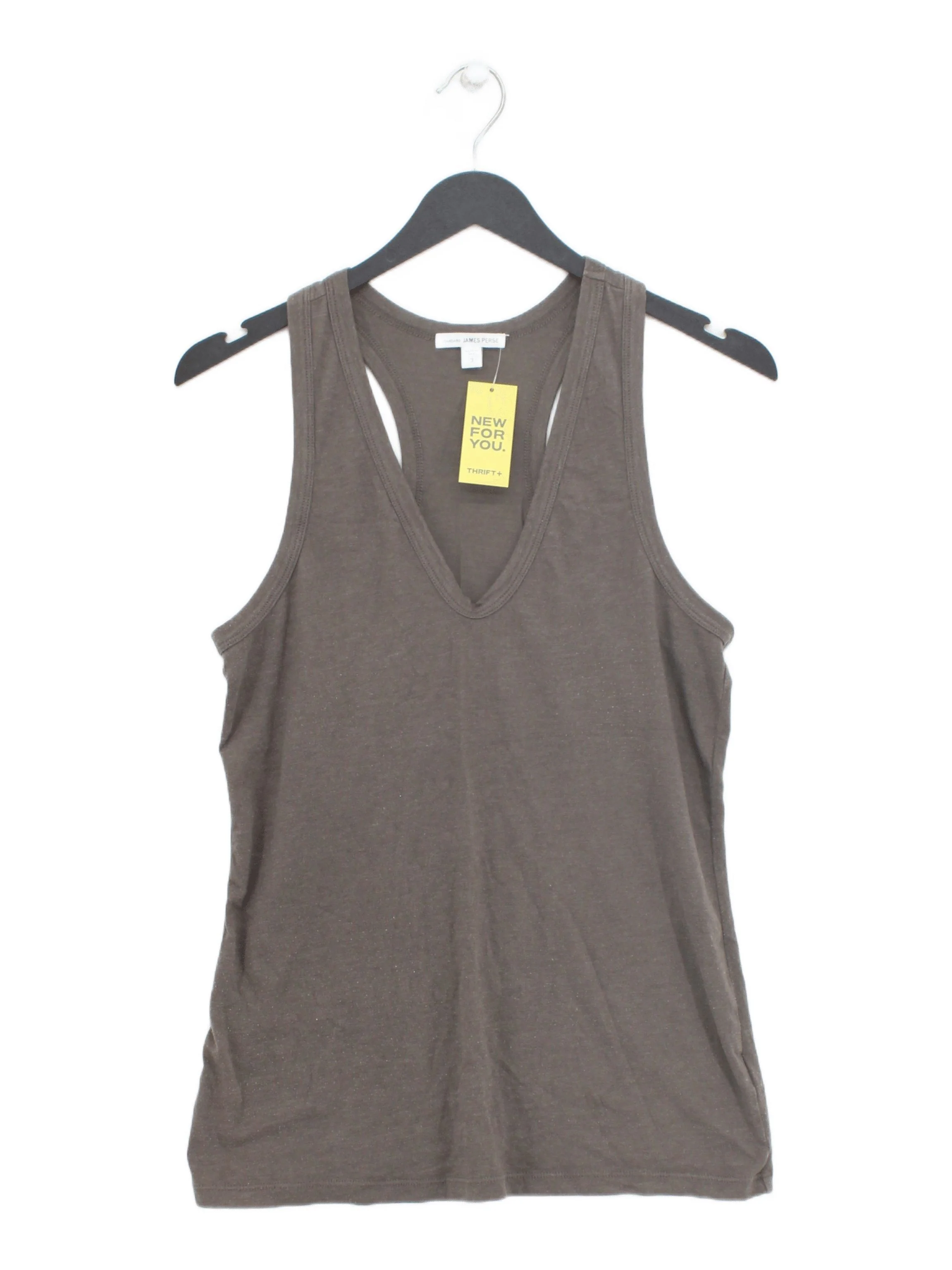 James Perse Women's T-Shirt UK 10 Brown Cotton with Polyester, Other Basic