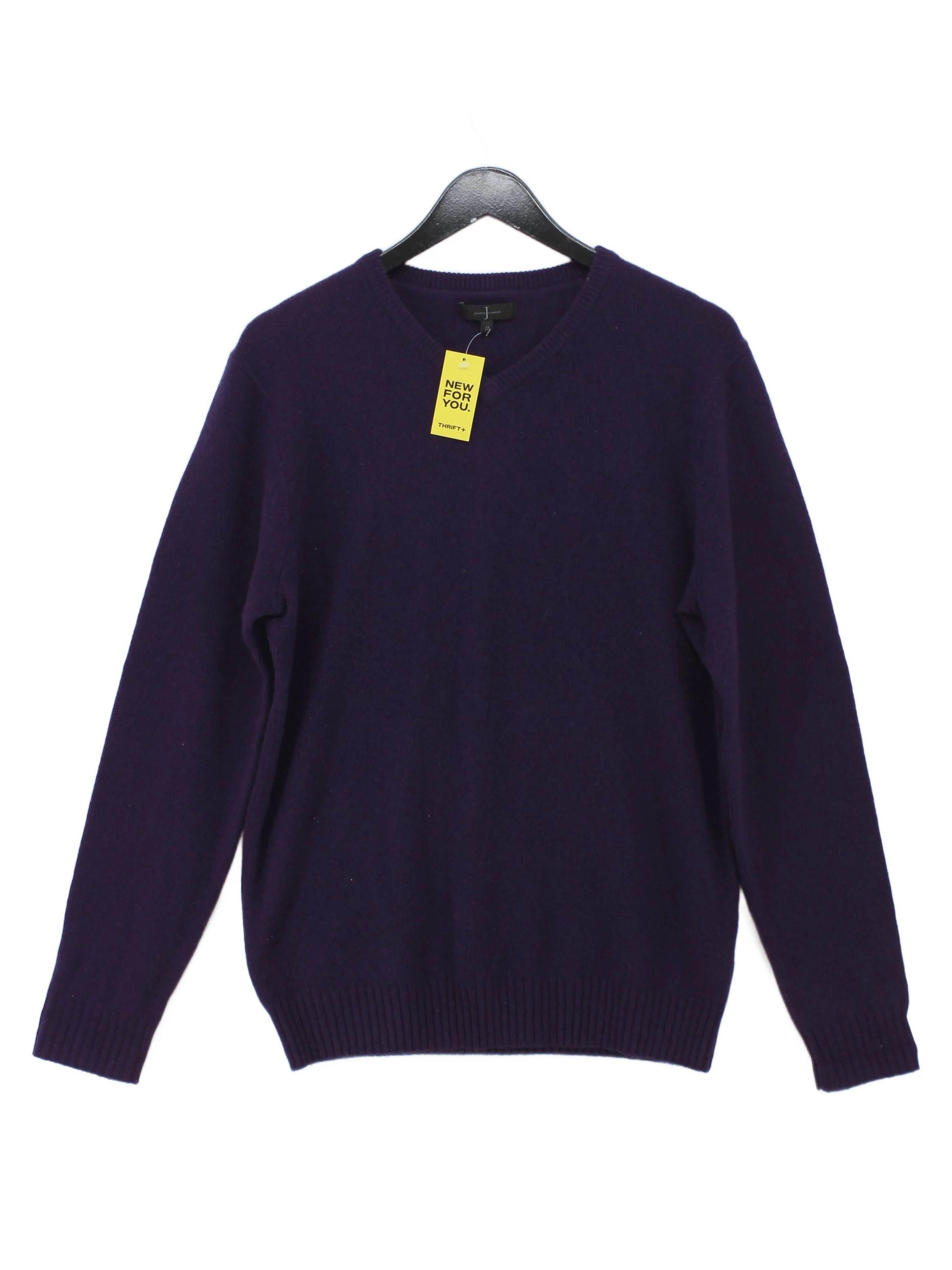 Jasper Conran Men's Jumper M Purple 100% Wool V-Neck Pullover