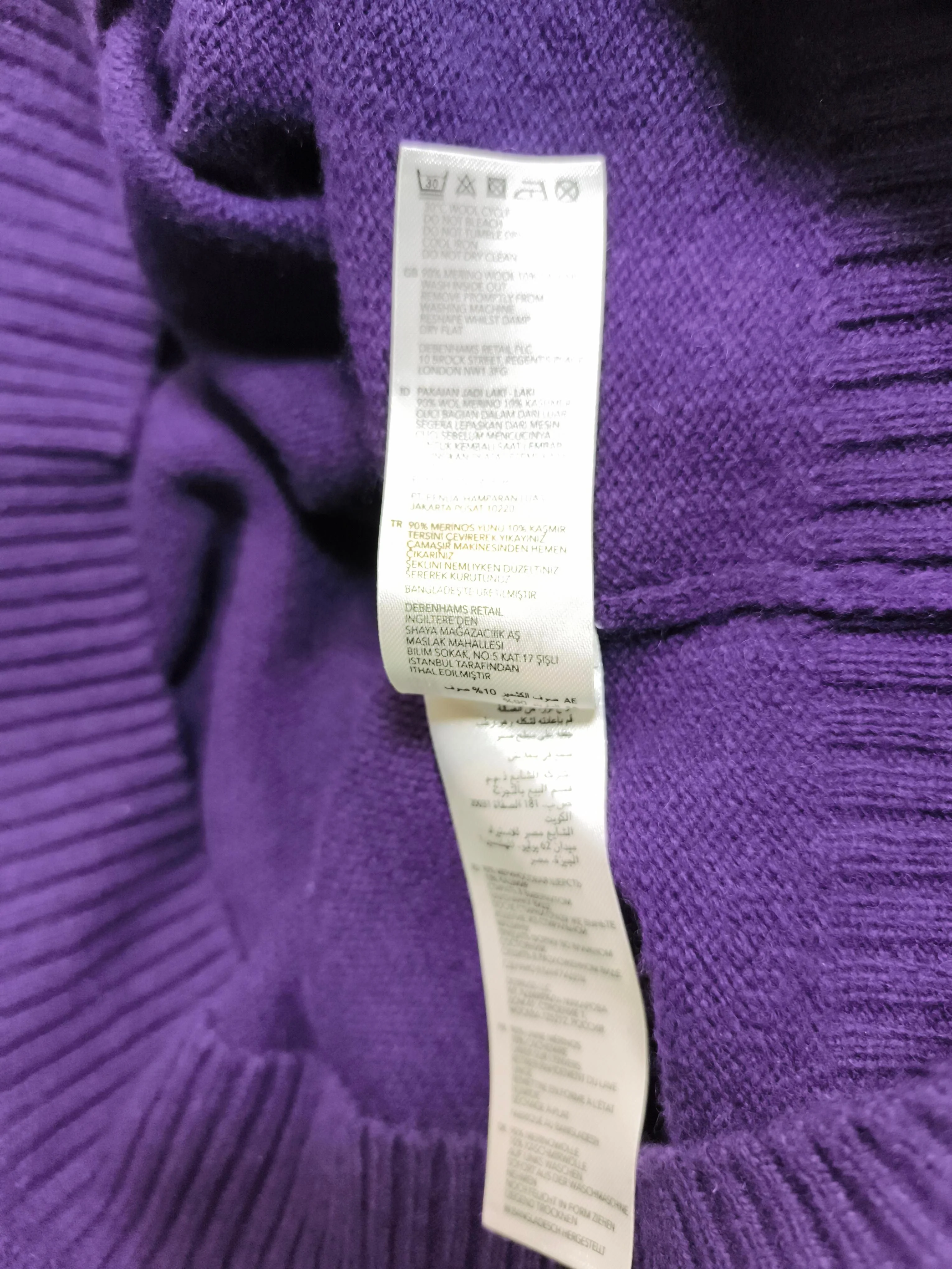 Jasper Conran Men's Jumper M Purple 100% Wool V-Neck Pullover - Image 7