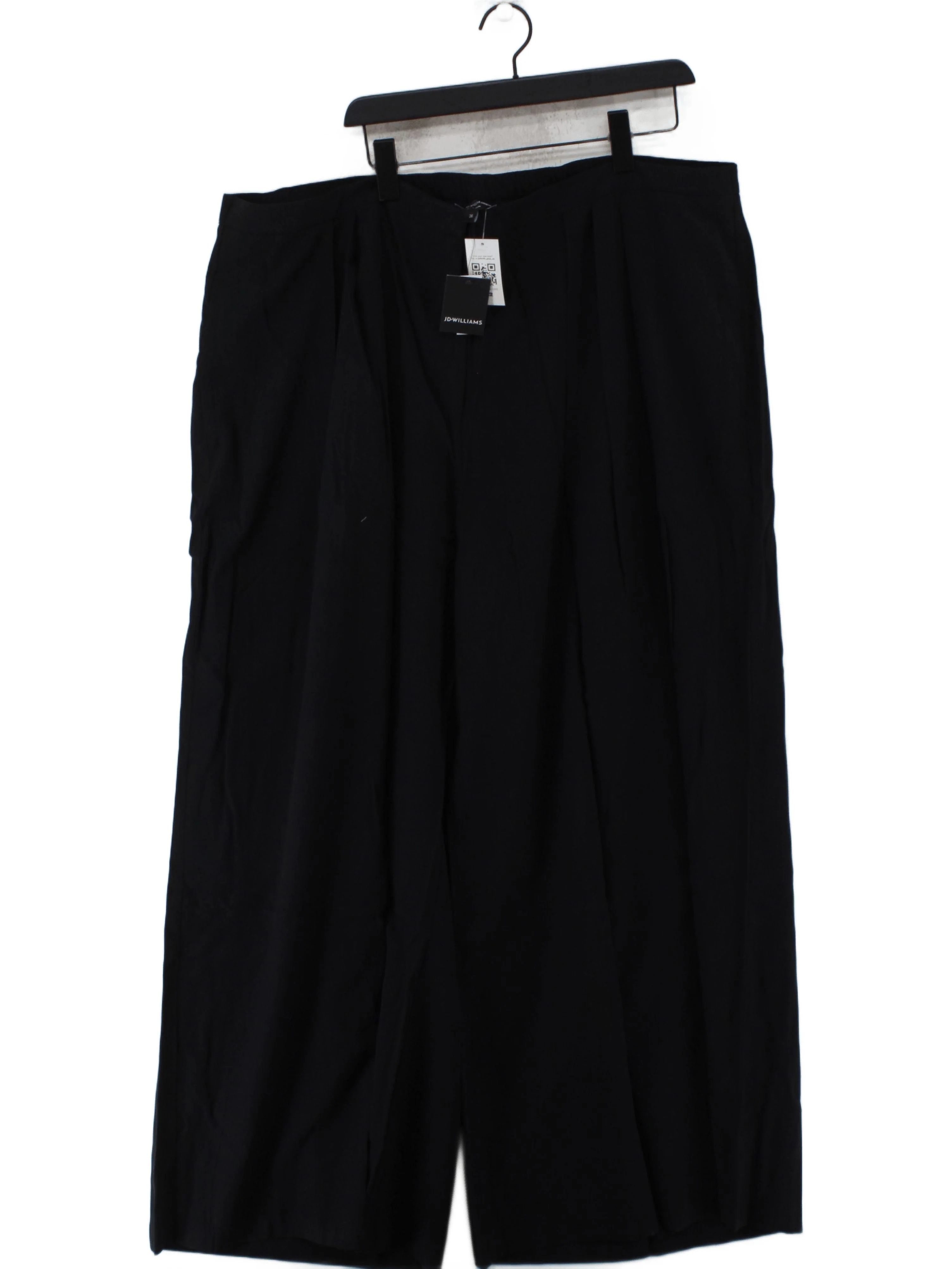 Jd Williams Women's Trousers UK 26 Black 100% Viscose Wide-Leg Chino