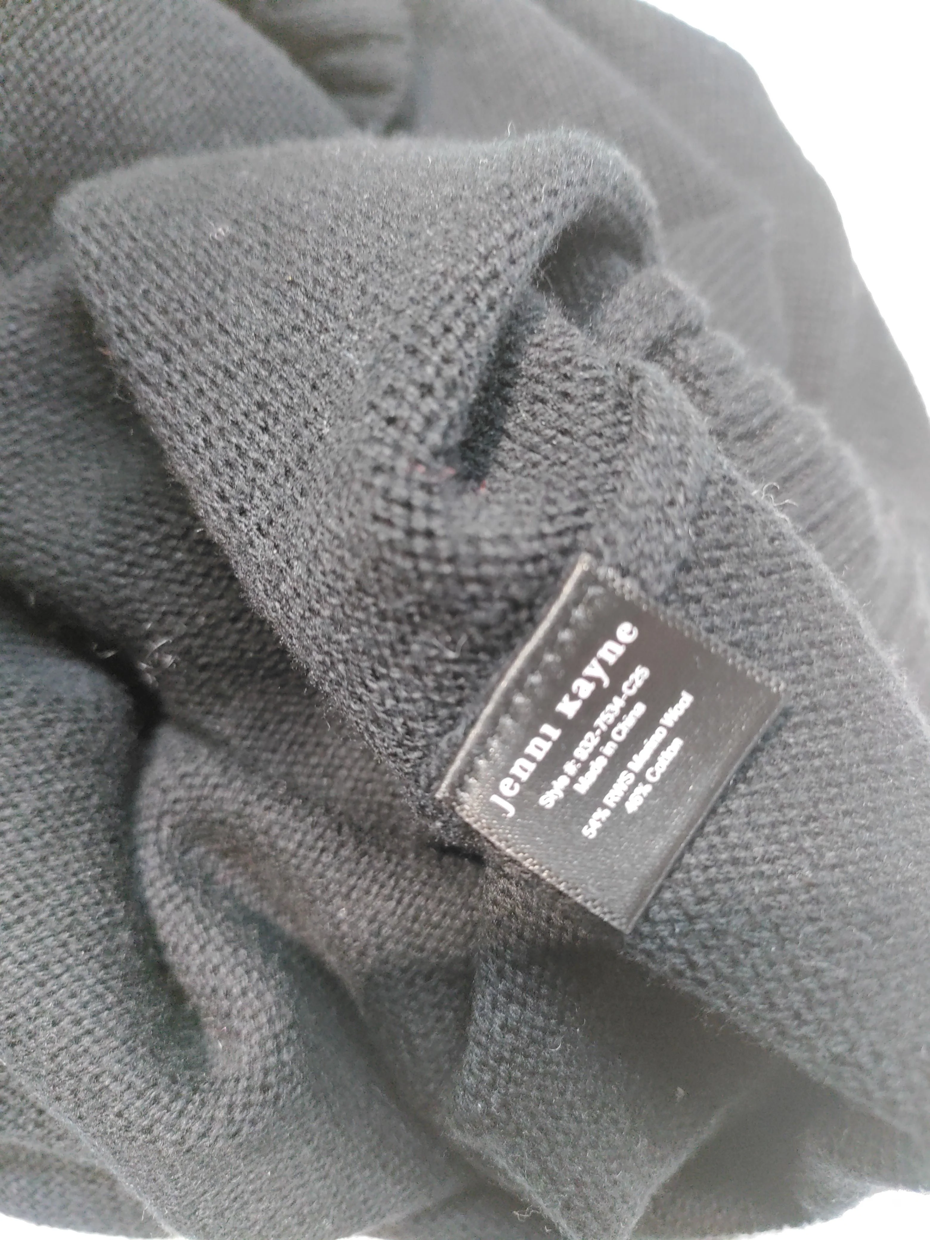 Jenni Kayne Women's Jumper XL Black Wool with Cotton Round Neck Pullover - Image 6