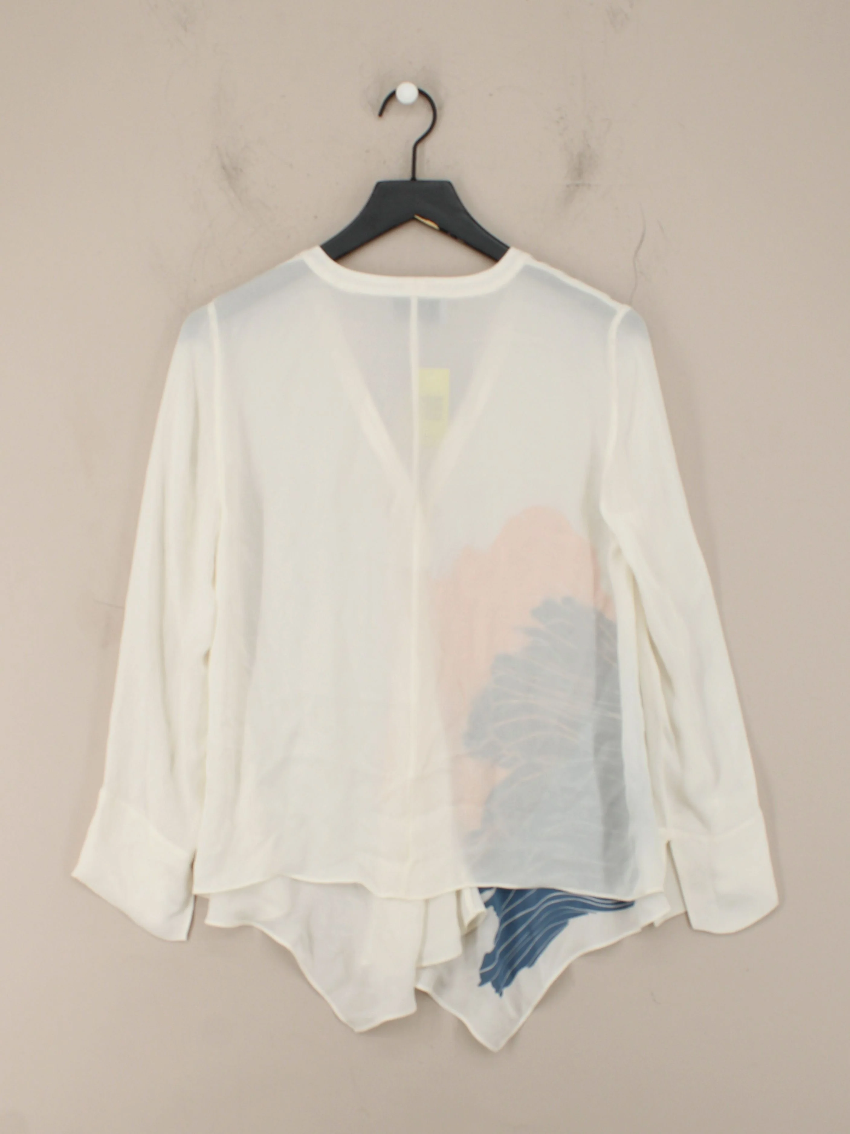 Jigsaw & Marcus James Women's Blouse UK 10 Cream 100% Silk Basic - Image 2