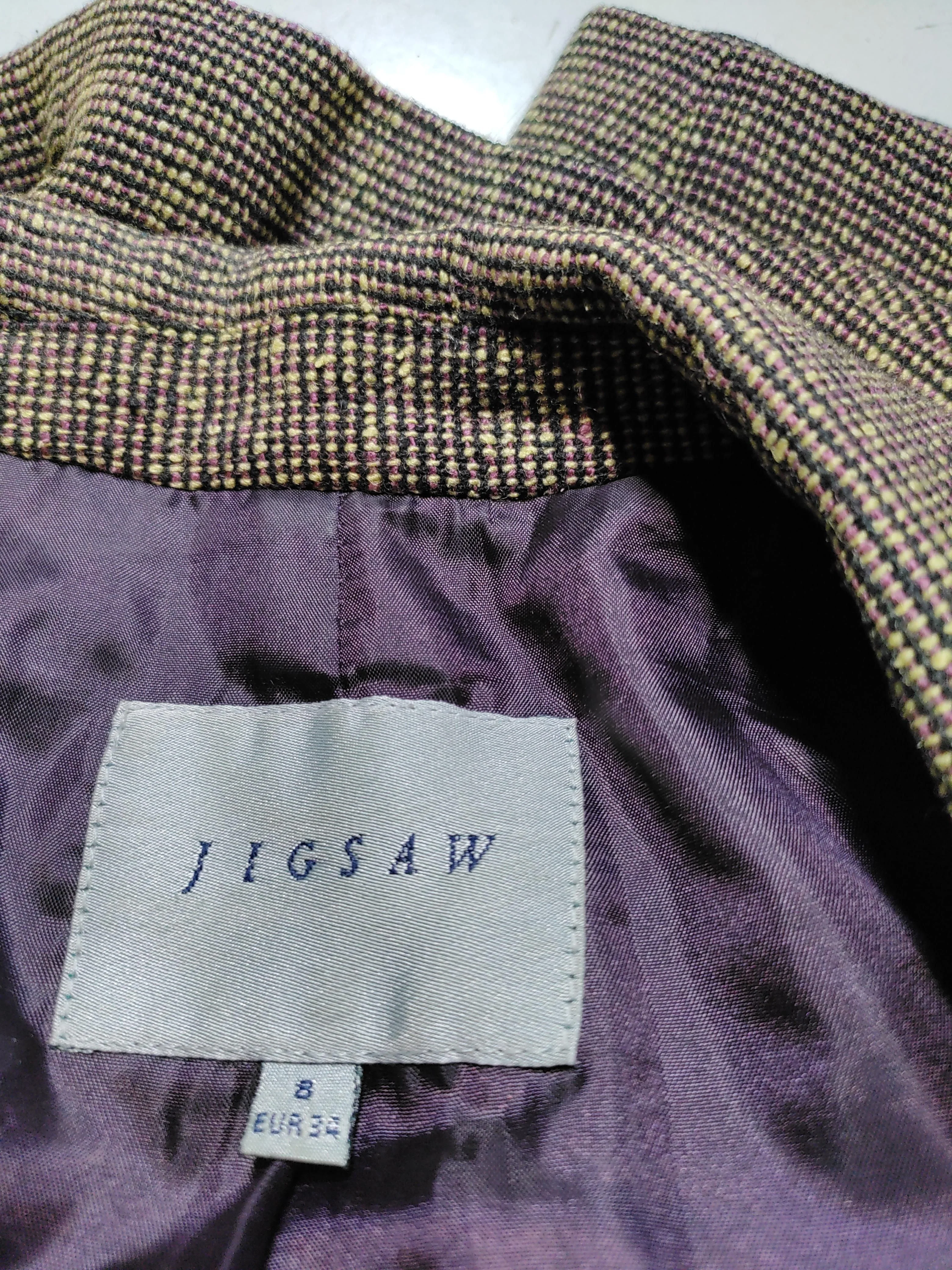 Jigsaw Women's Blazer UK 8 Brown Wool with Silk, Viscose Overcoat - Image 5