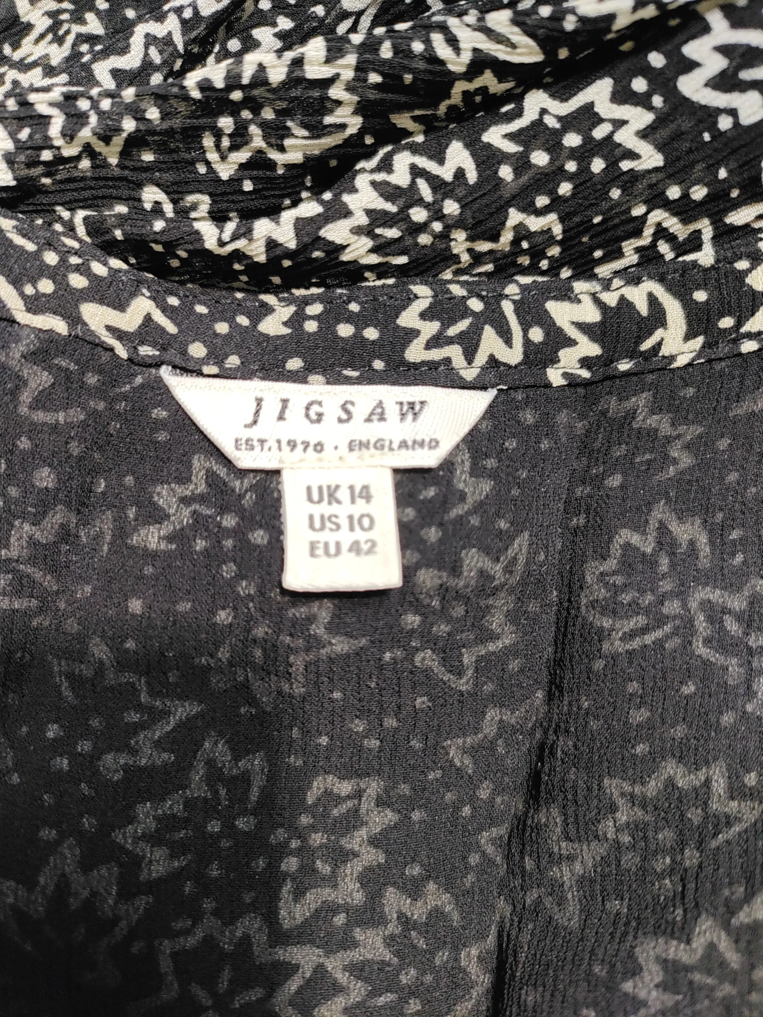 Jigsaw Women's Blouse UK 14 Black 100% Viscose Basic - Image 5