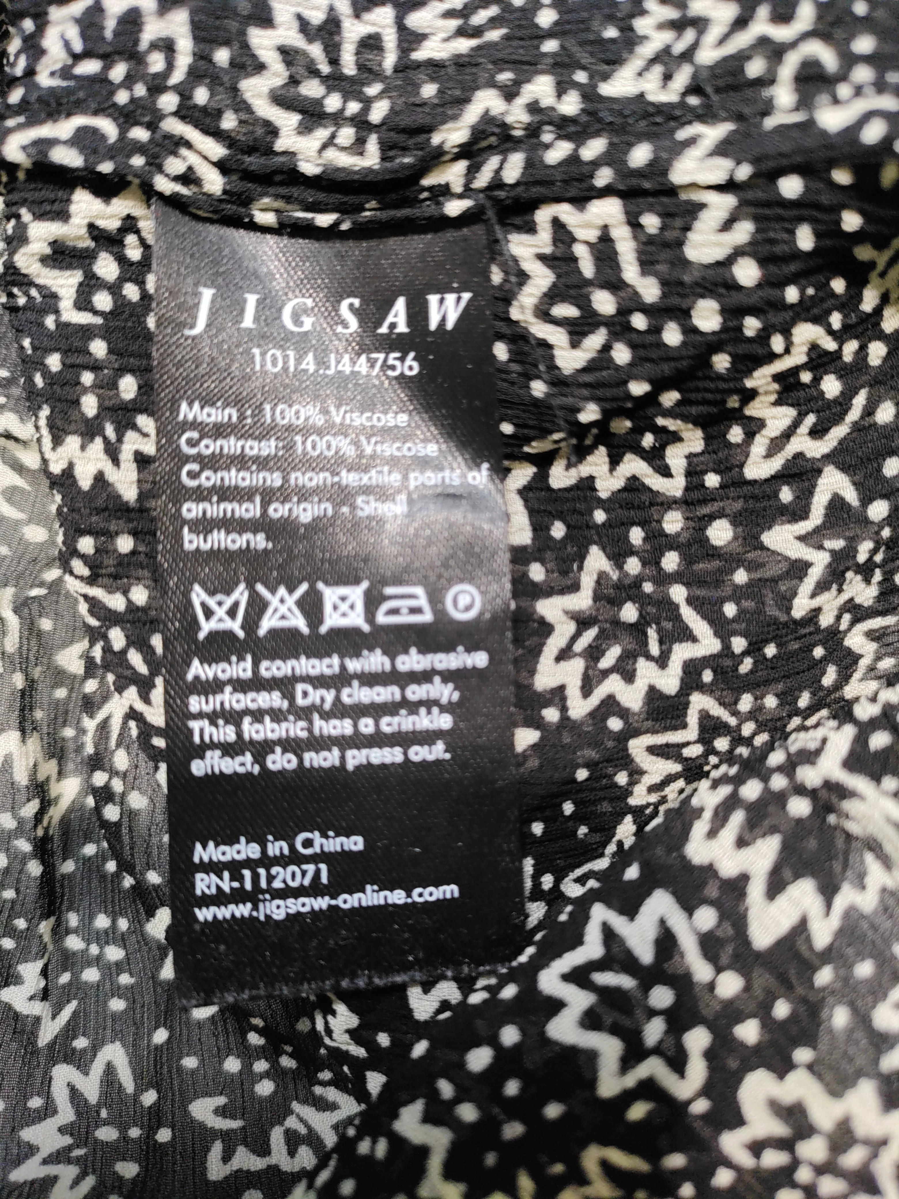 Jigsaw Women's Blouse UK 14 Black 100% Viscose Basic - Image 6