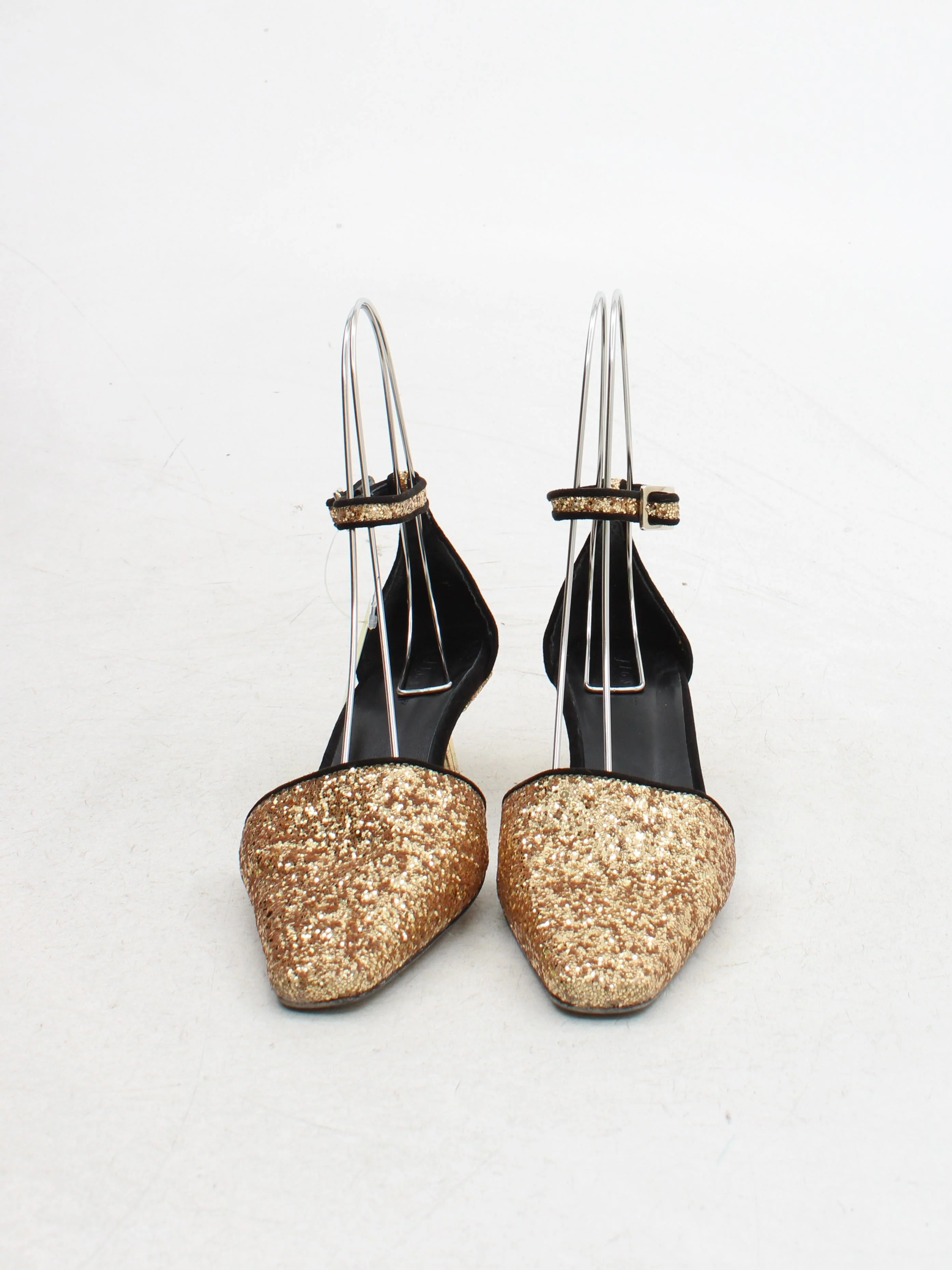 Jigsaw Women's Flat Shoes UK 4 Gold 100% Other Mary Jane - Image 2