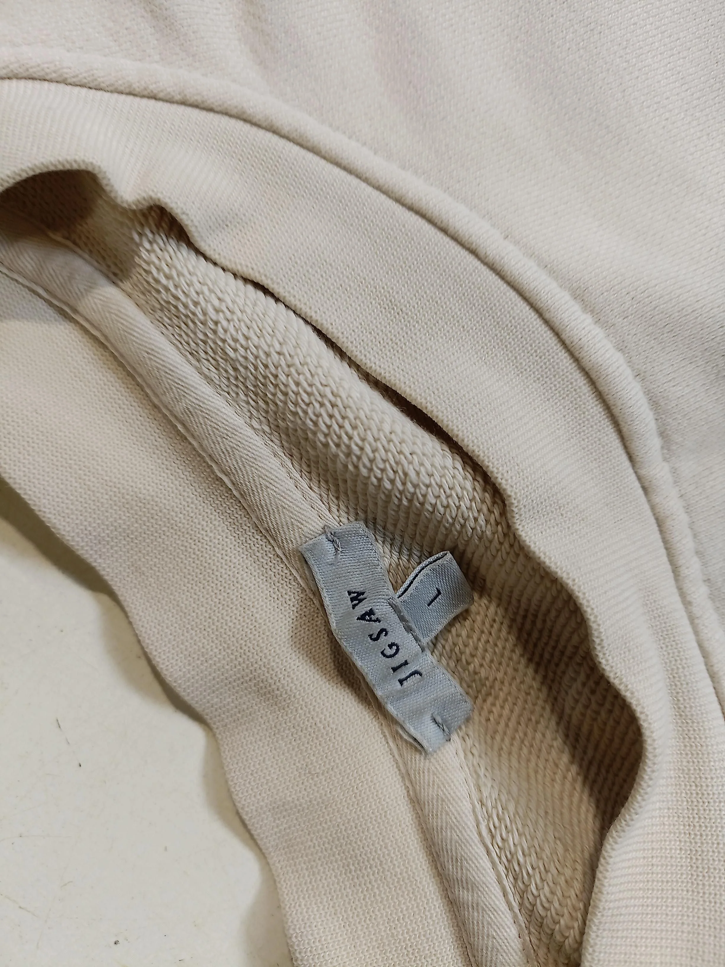 Jigsaw Women's Hoodie L Cream 100% Cotton Pullover - Image 6