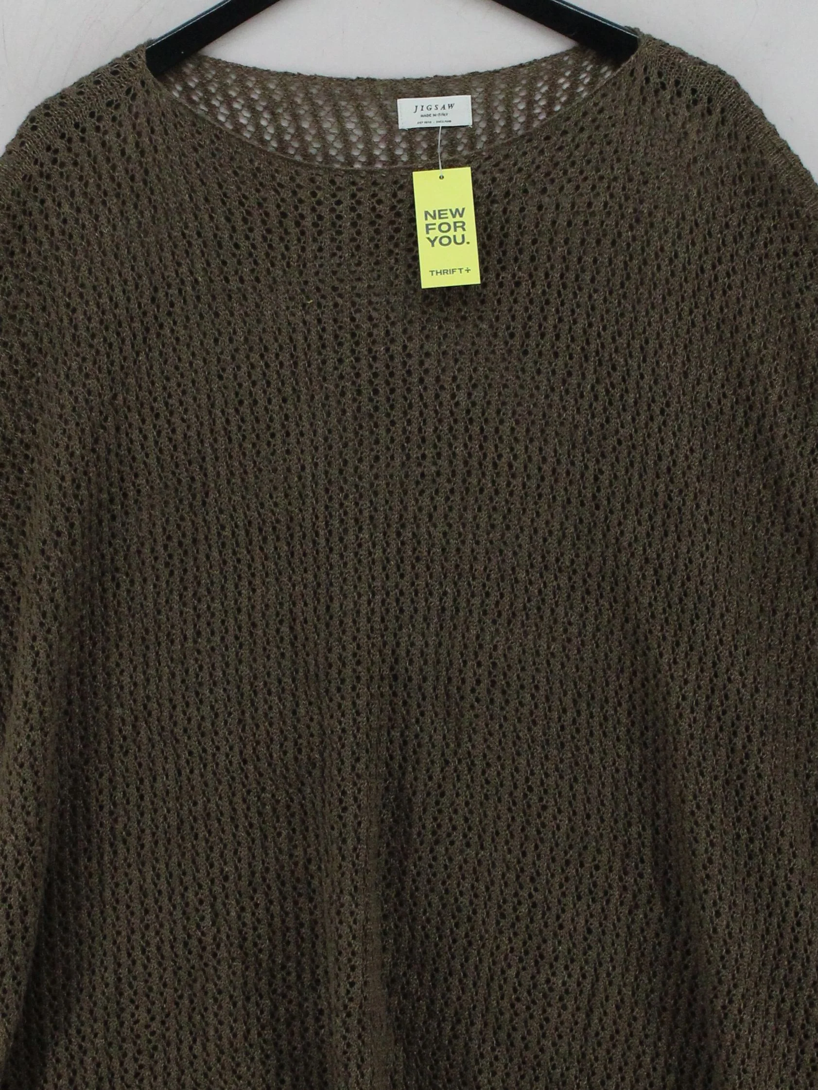 Jigsaw Women's Jumper L Brown 100% Linen Round Neck Pullover - Image 3