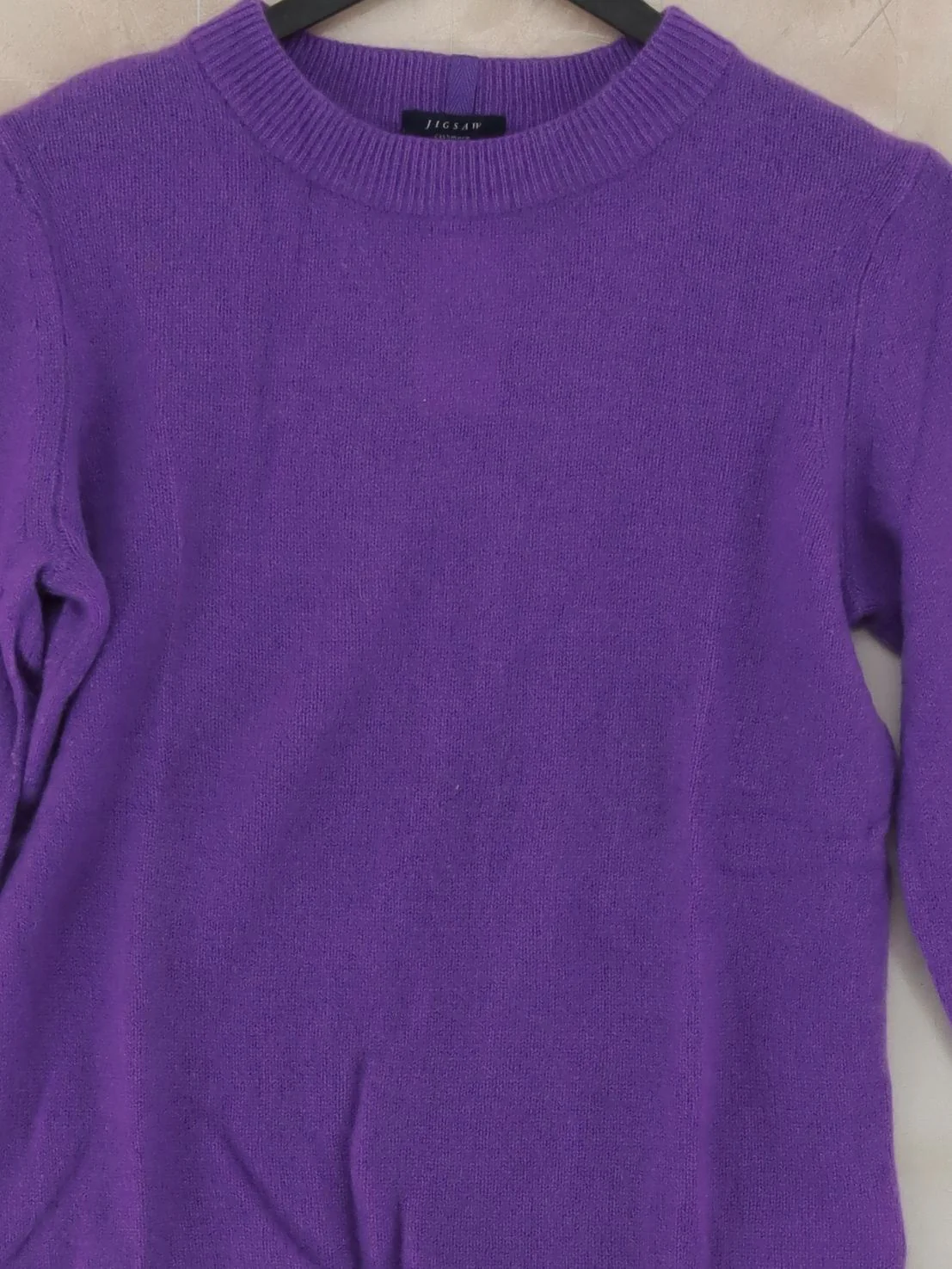 Jigsaw Women's Jumper L Purple 100% Cashmere Crew Neck Pullover - Image 3