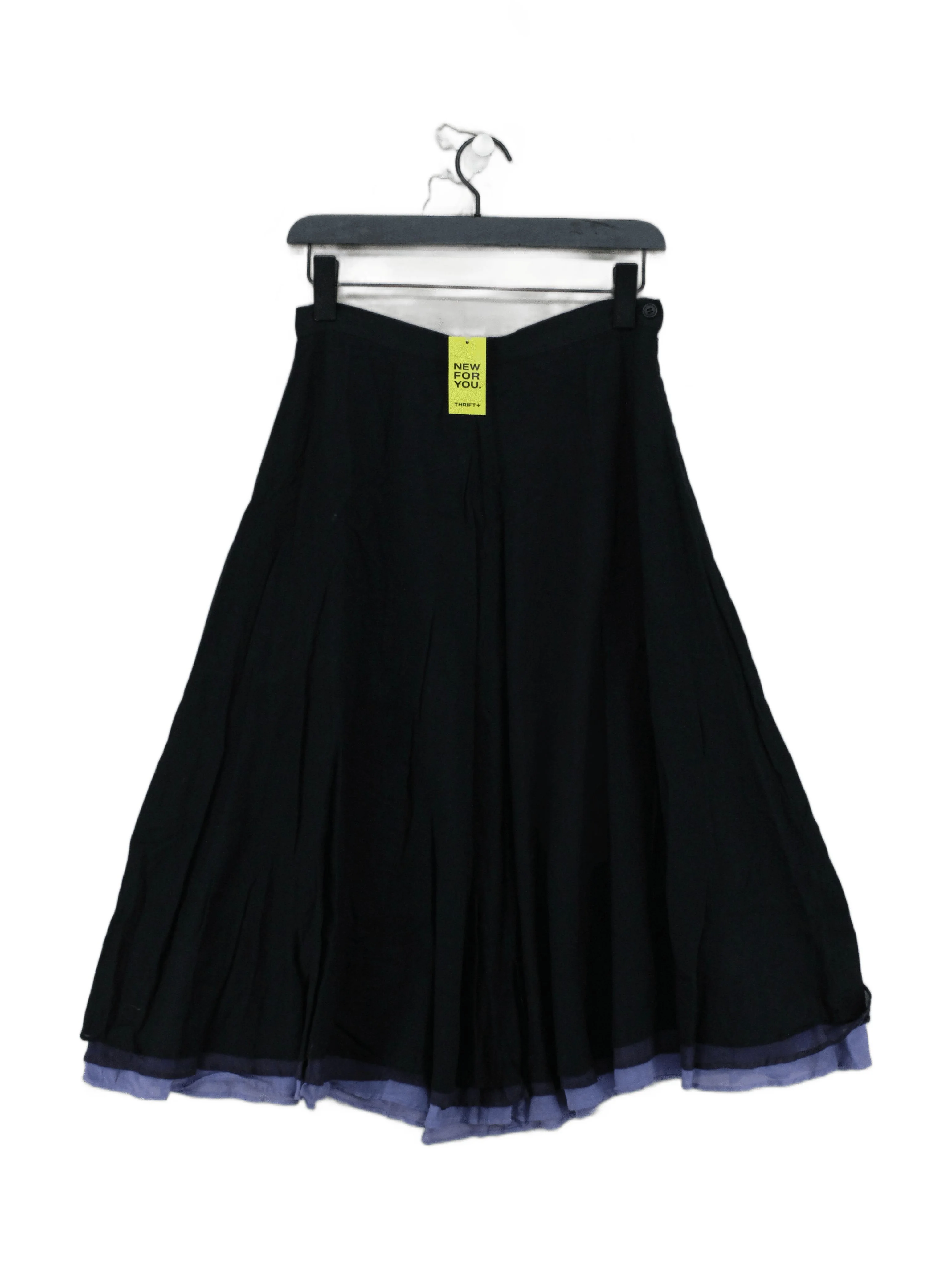 Jigsaw Women's Midi Skirt UK 10 Black 100% Cotton Midi A-Line