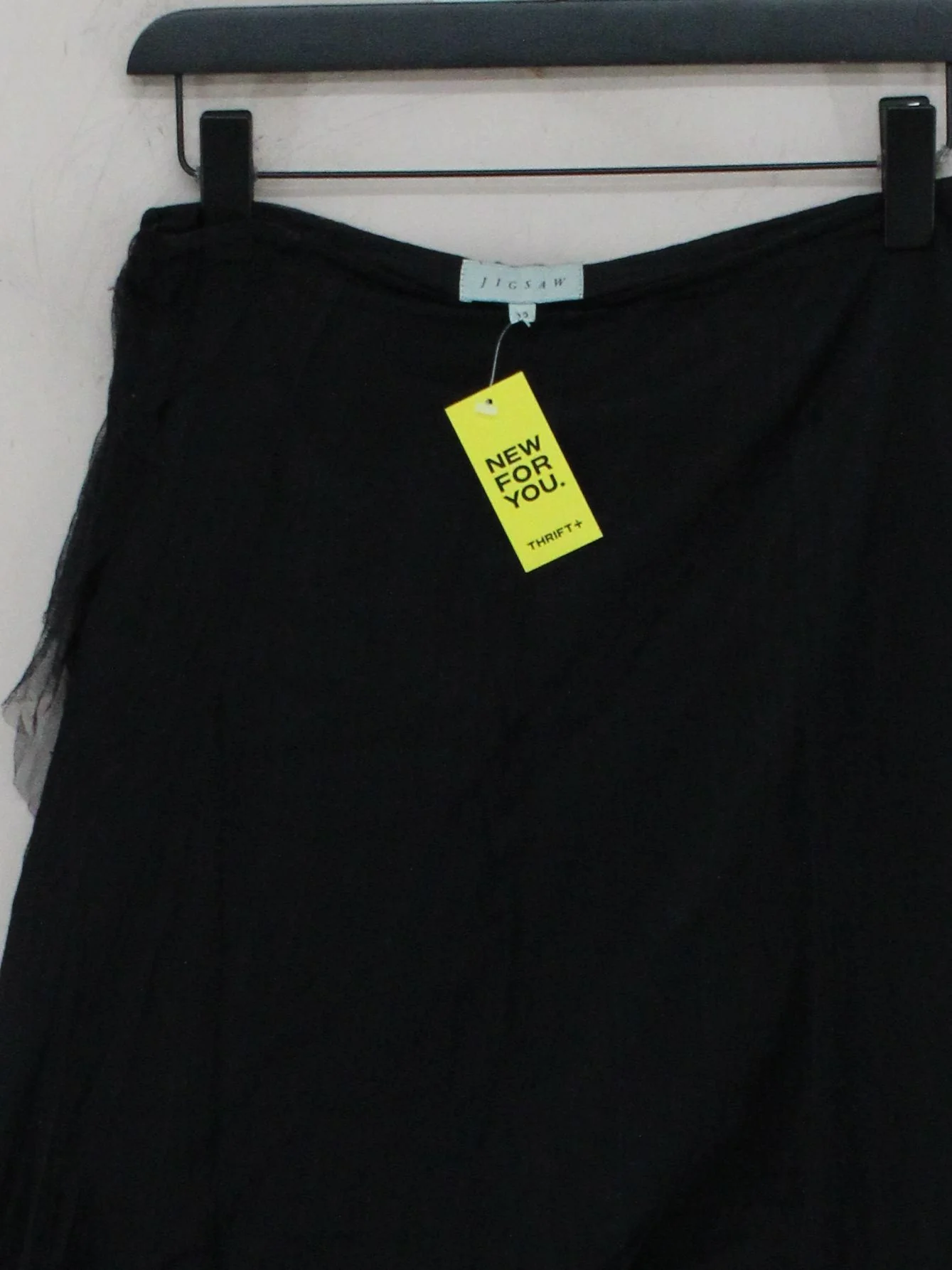 Jigsaw Women's Midi Skirt UK 10 Black Silk with Cotton Midi A-Line - Image 3