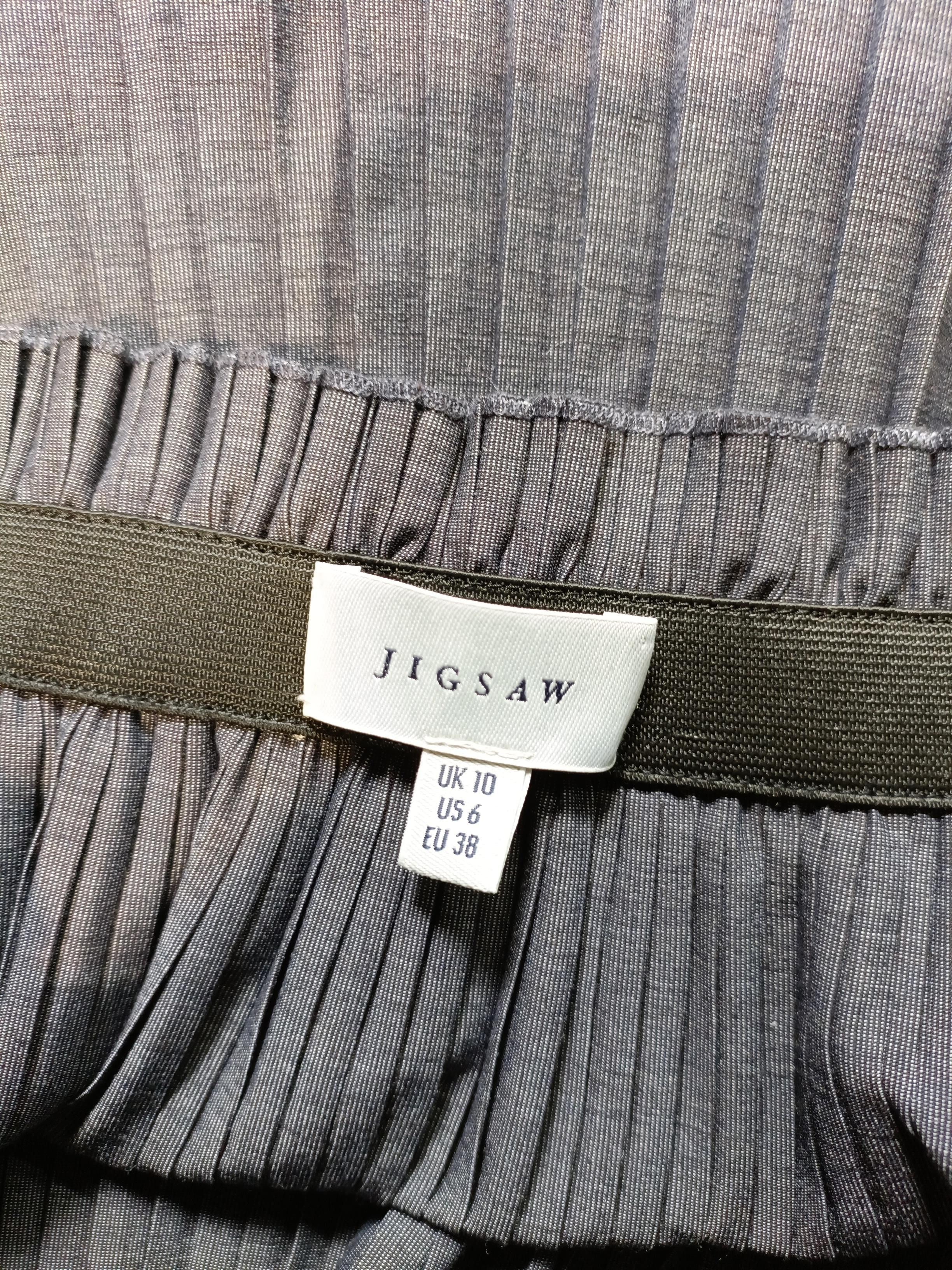 Jigsaw Women's Midi Skirt UK 10 Grey Polyester with Viscose, Elastane Pleated - Image 5