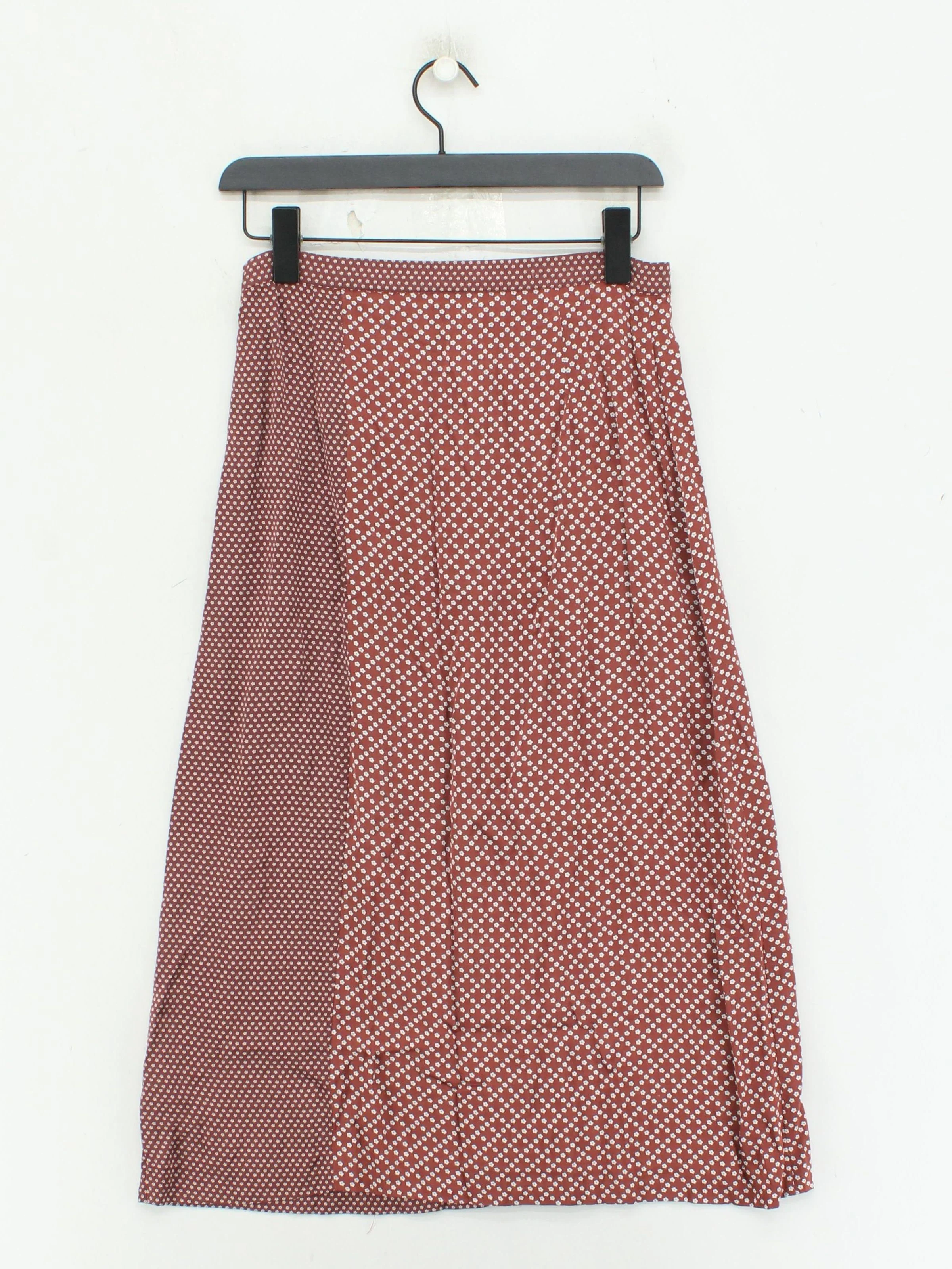 Jigsaw Women's Midi Skirt UK 8 Brown Geometric 100% Viscose Midi Wrap - Image 2