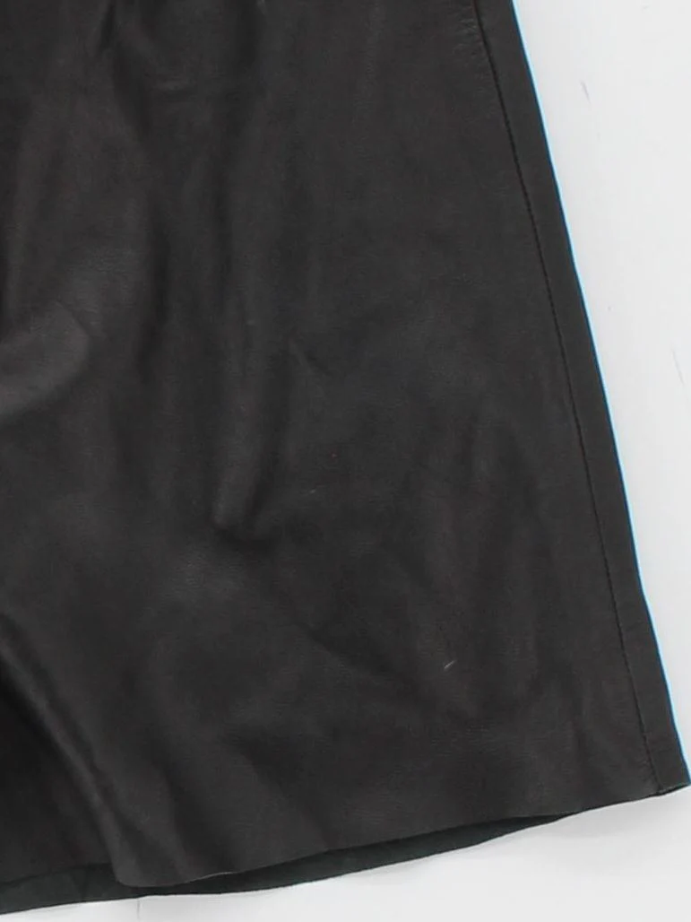 Jigsaw Women's Mini Skirt UK 10 Black Leather with Viscose Short Mini - Image 4