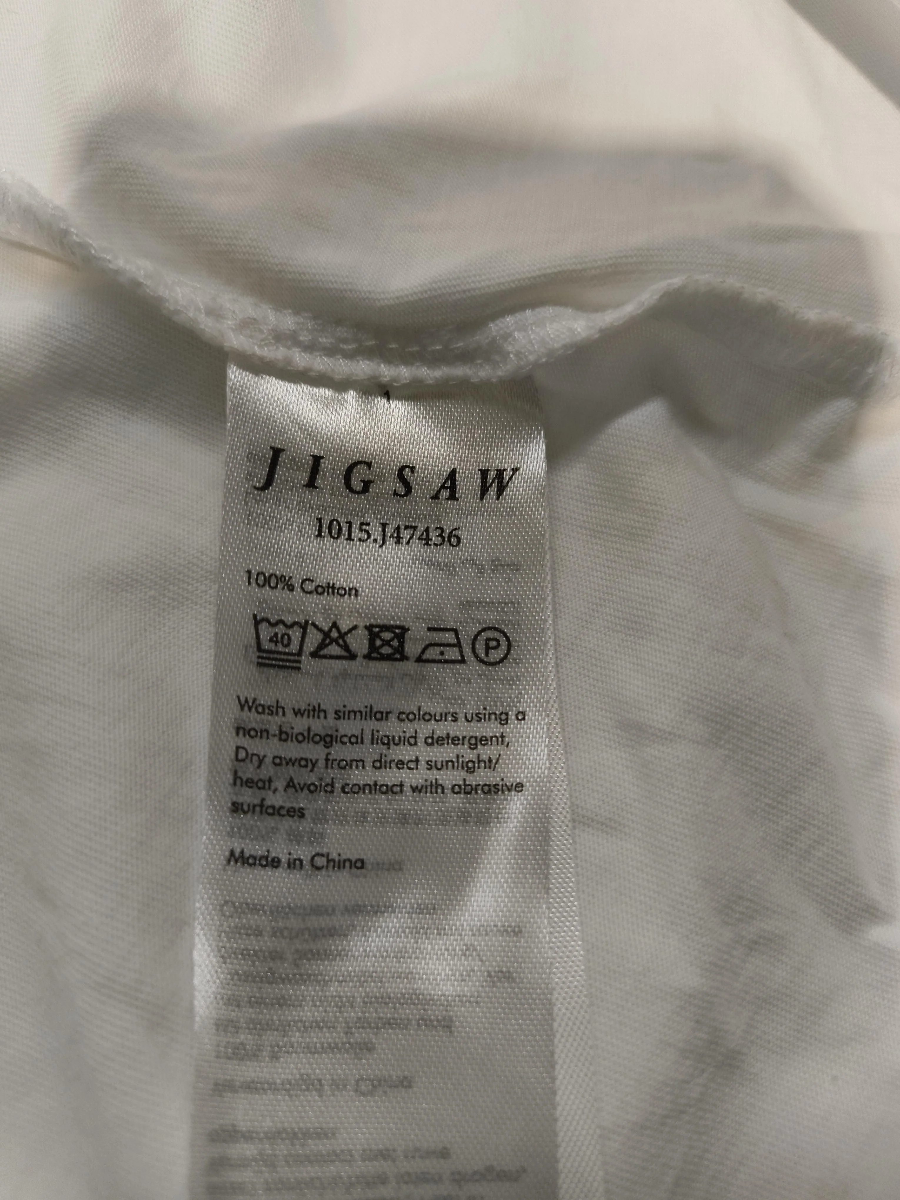 Jigsaw Women's T-Shirt M White 100% Cotton Short Sleeve Round Neck Basic - Image 6