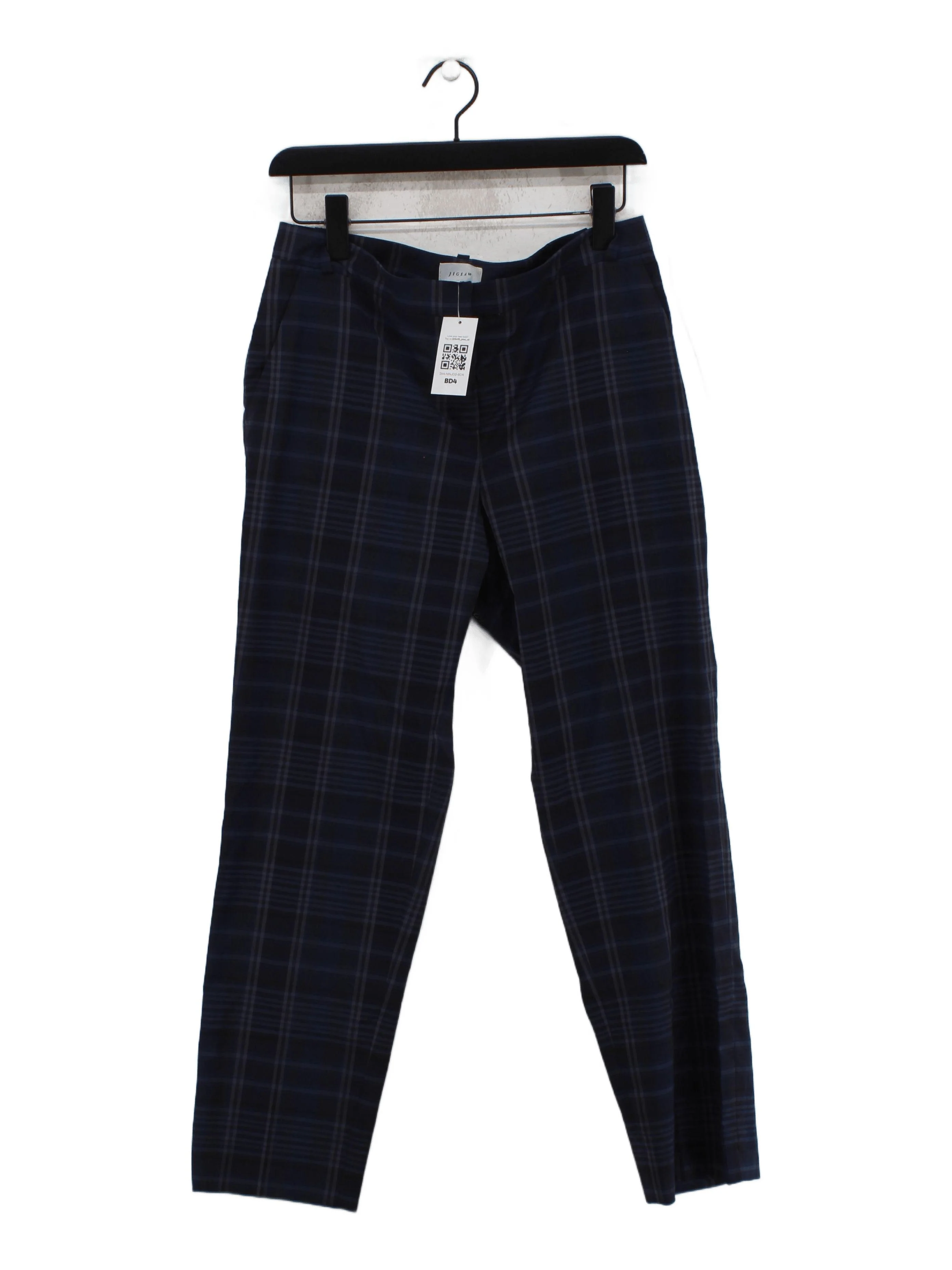 Jigsaw Women's Trousers UK 10 Blue Wool with Elastane, Polyamide Chino