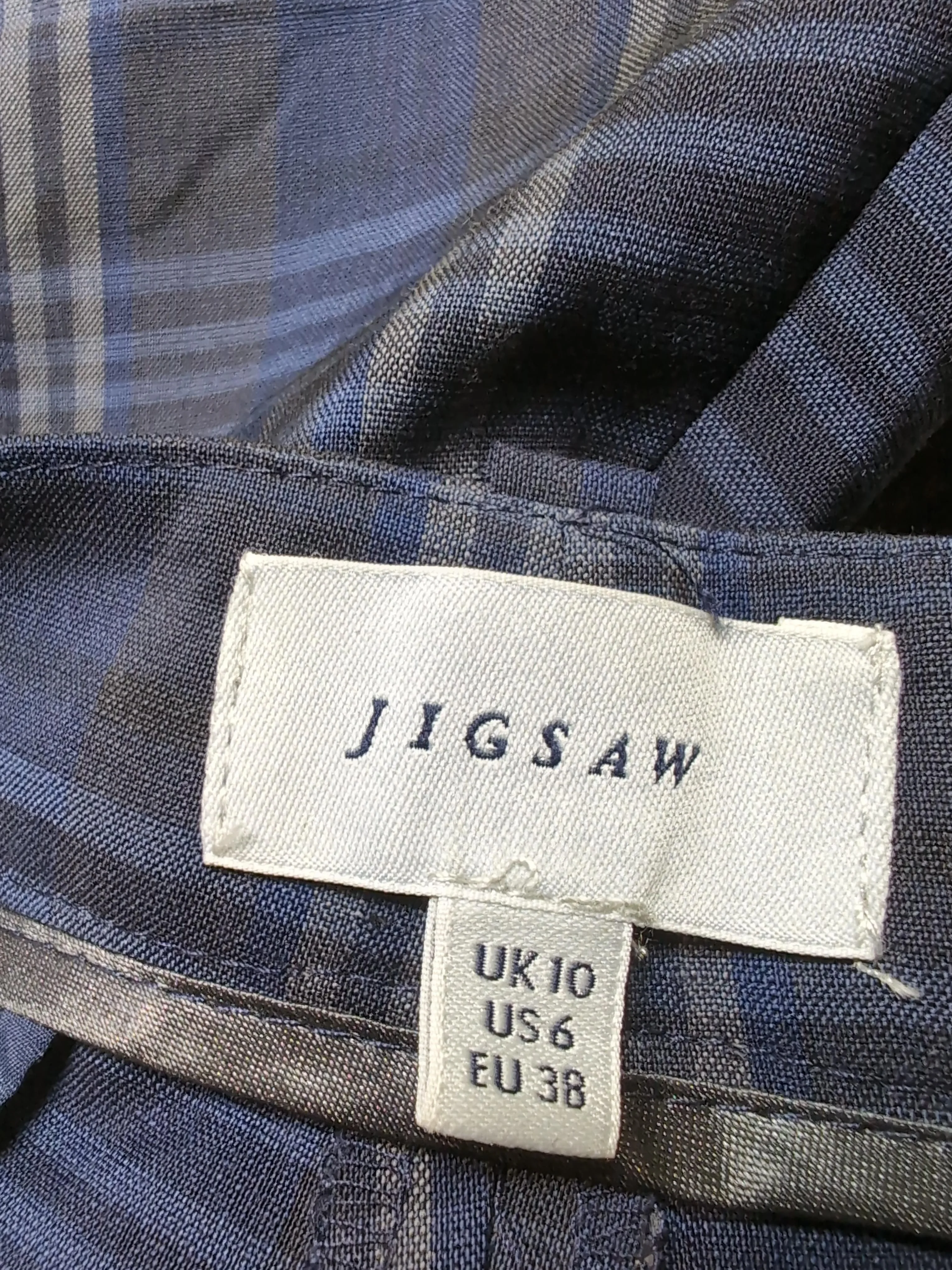 Jigsaw Women's Trousers UK 10 Blue Wool with Elastane, Polyamide Chino - Image 5