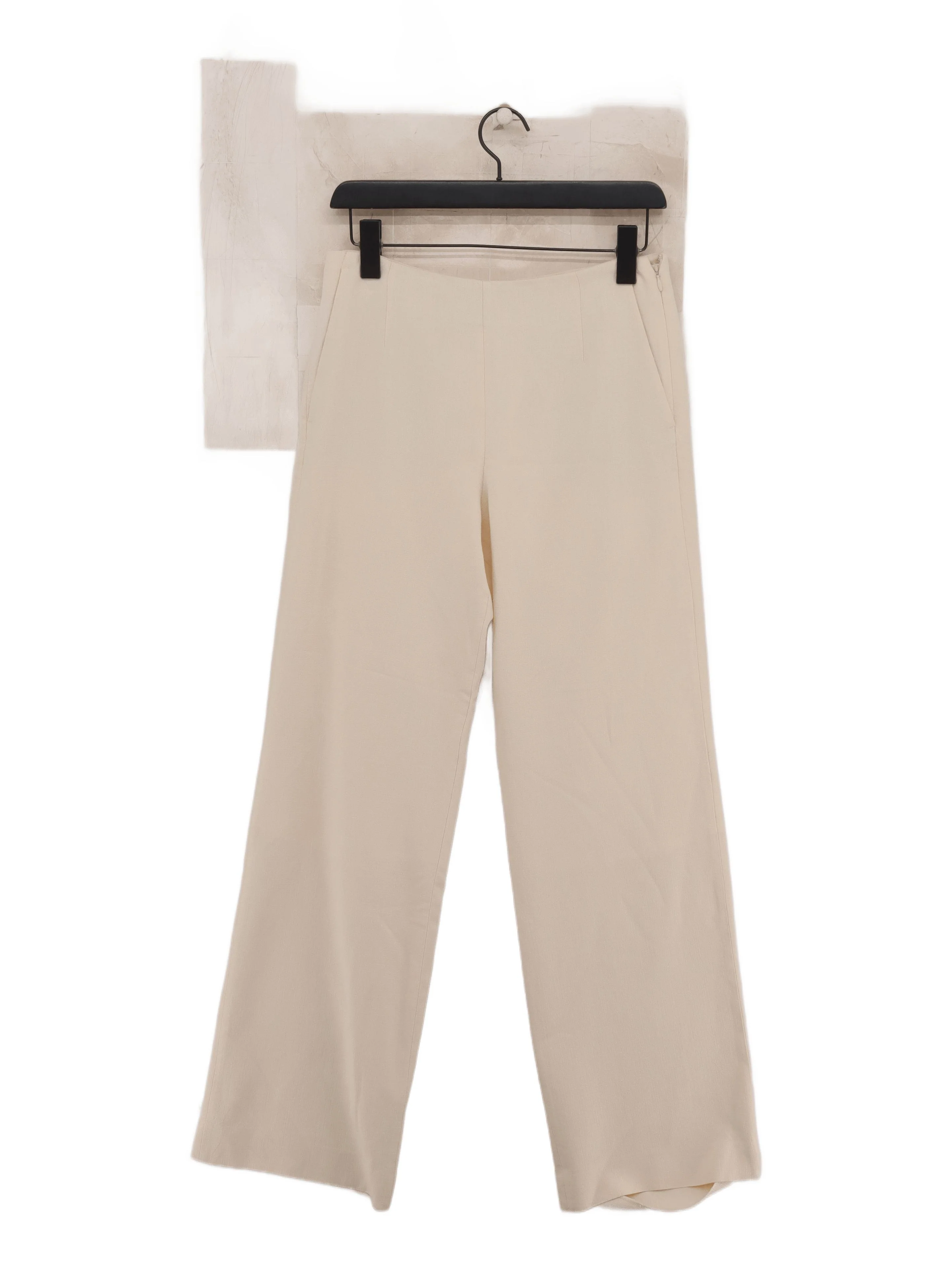 Jigsaw Women's Trousers UK 10 Cream Viscose with Polyester, Elastane Chino