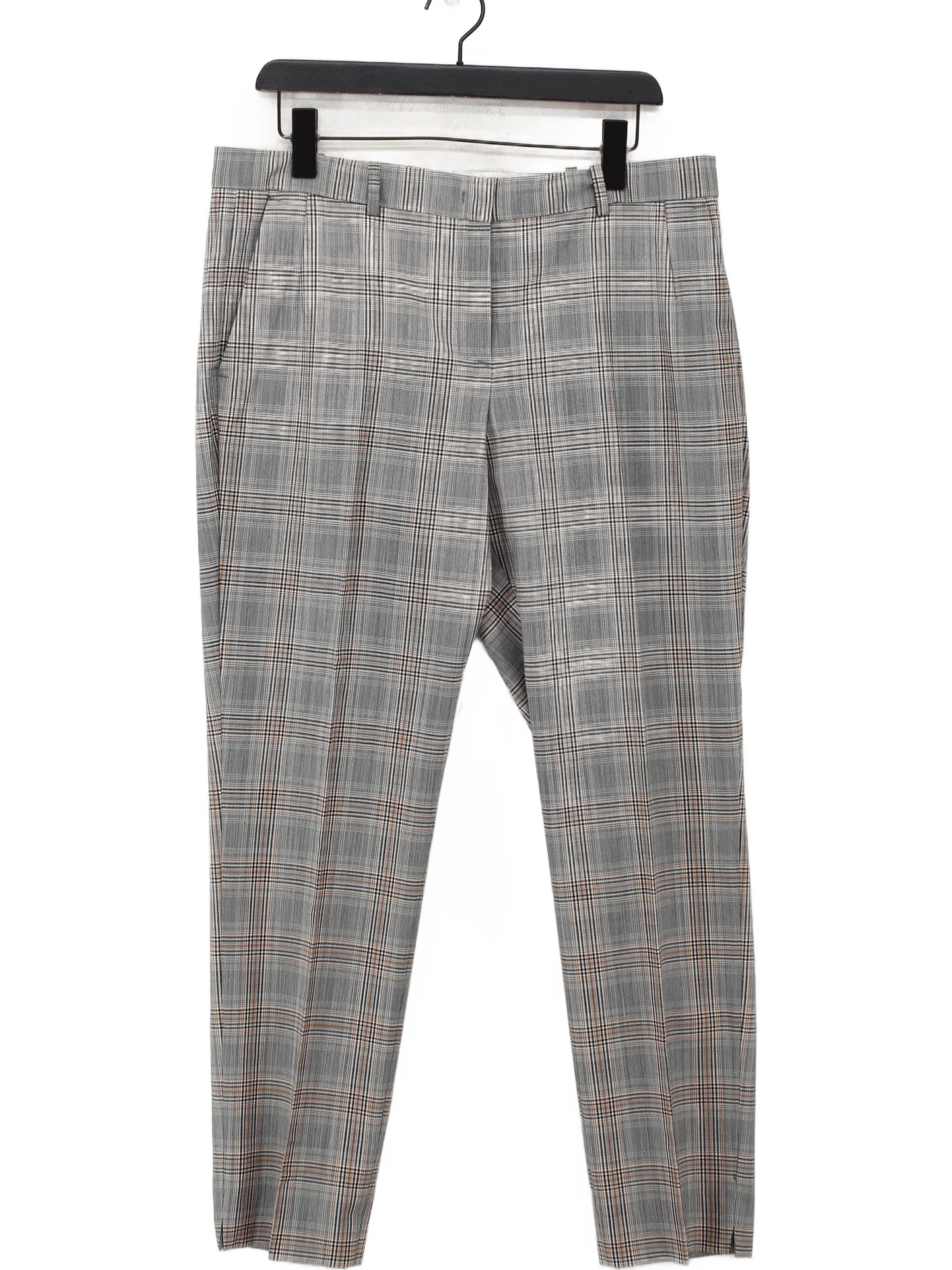 Jigsaw Women's Trousers UK 16 Grey Polyester with Wool, Elastane Chino
