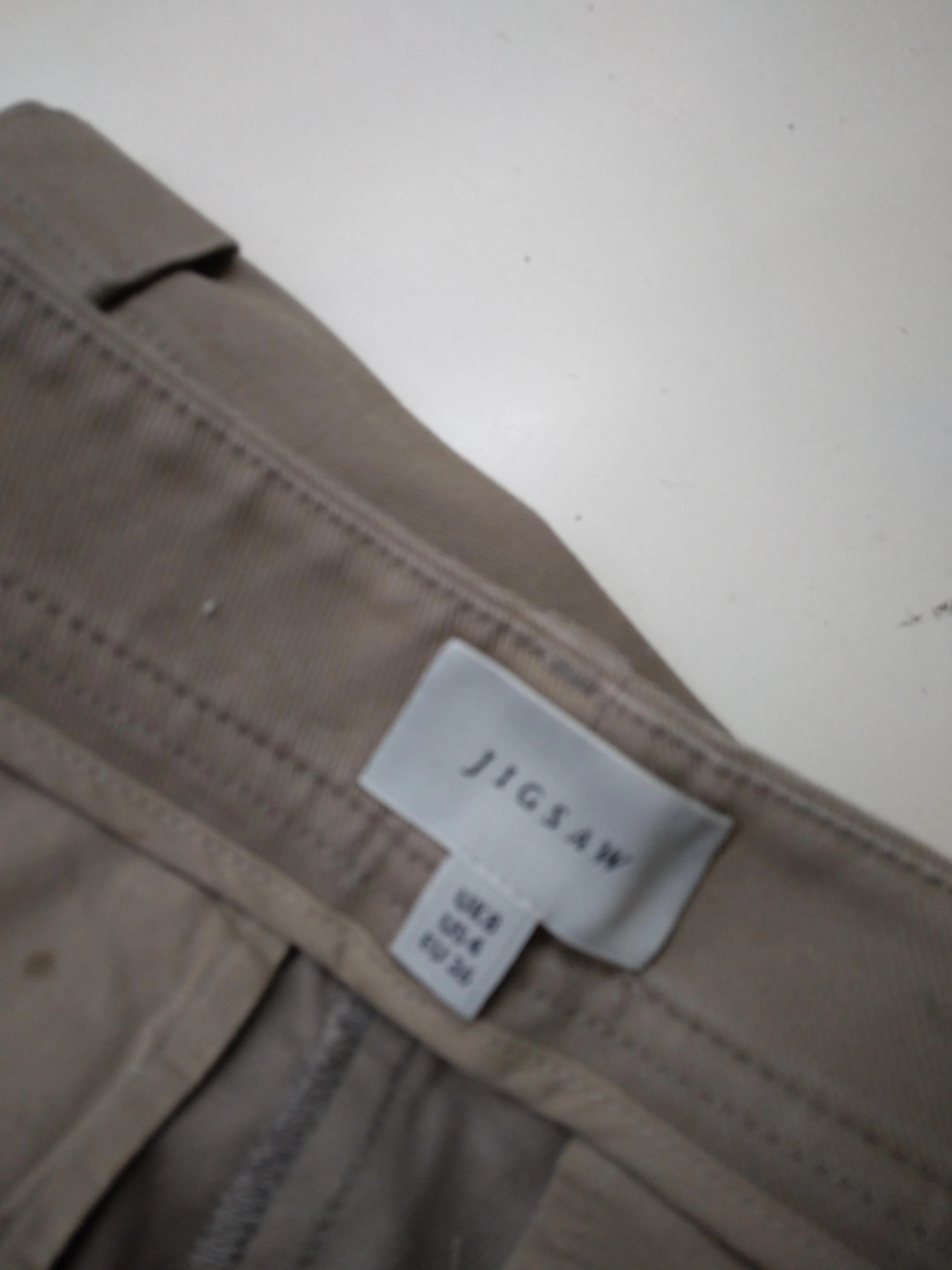 Jigsaw Women's Trousers UK 8 Tan Cotton with Elastane Straight Cargo - Image 6