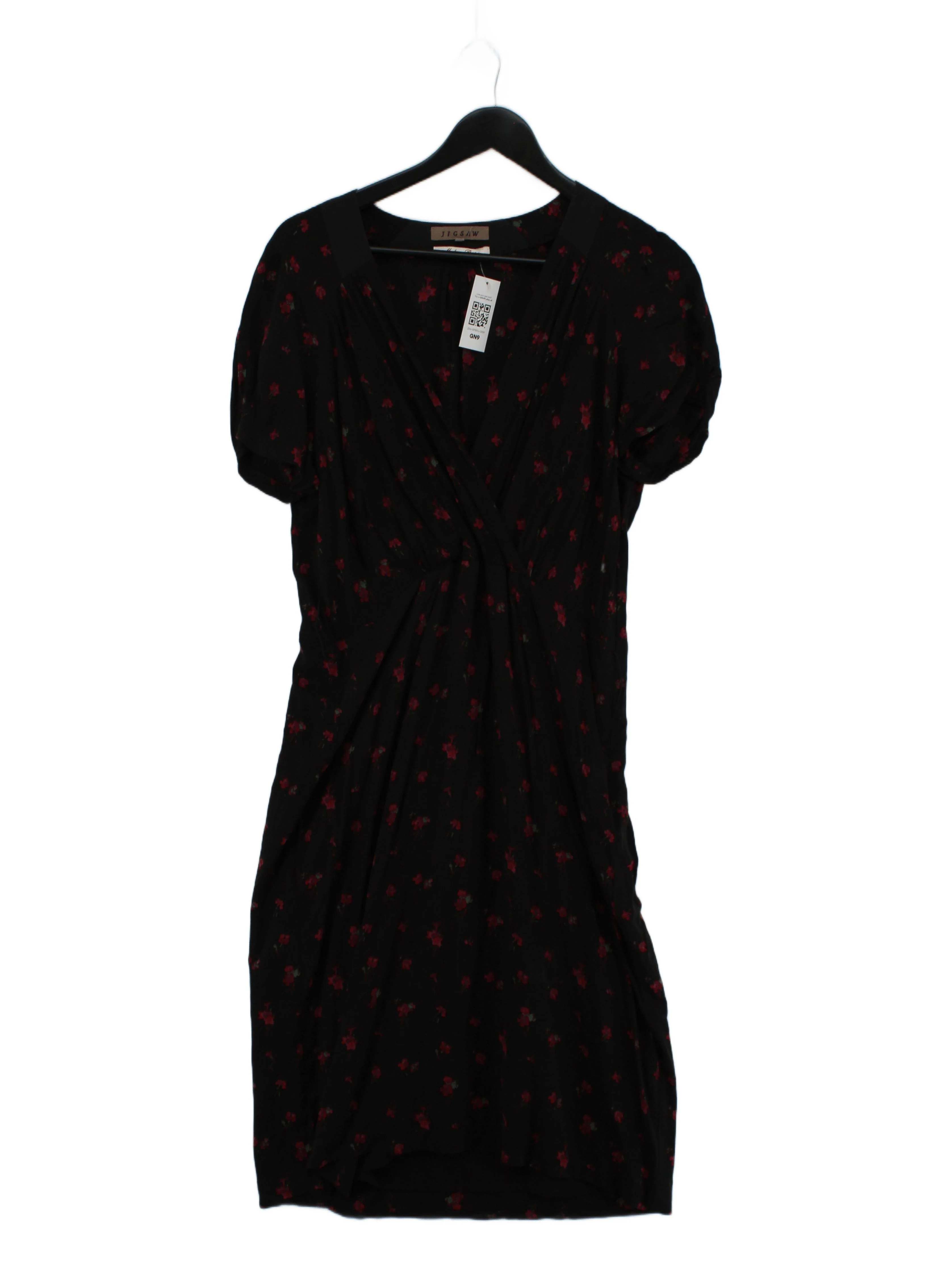 Jigsaw Wrap Midi Dress UK16 in Black