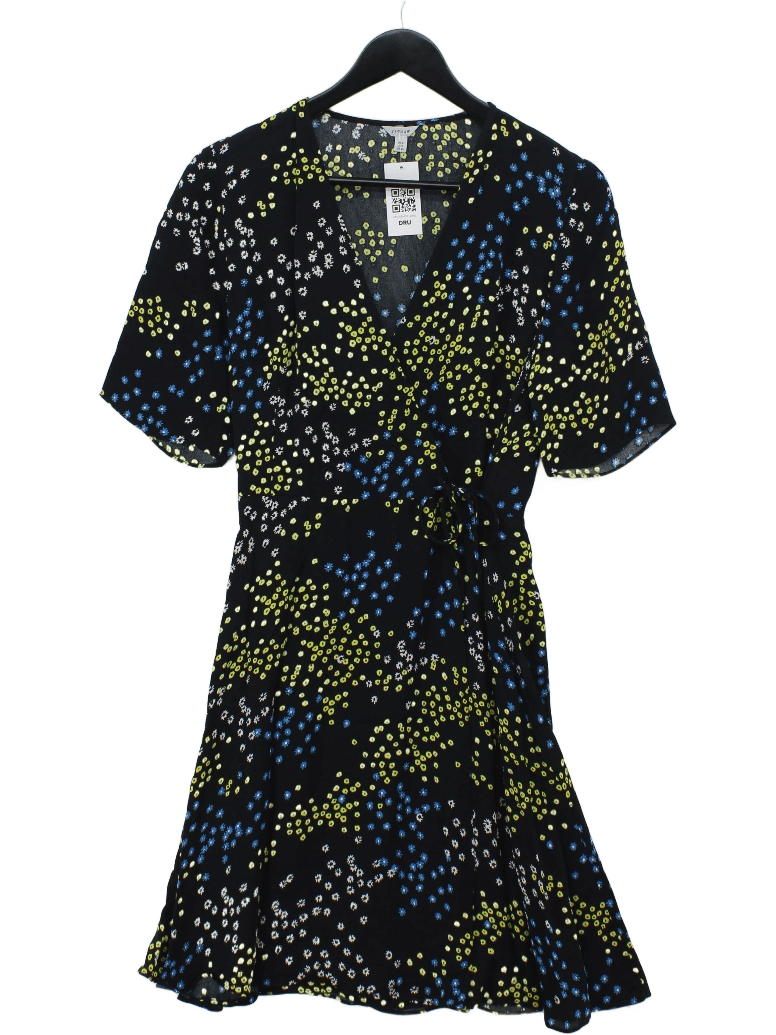 Jigsaw Wrap Mini Dress UK8 in Black