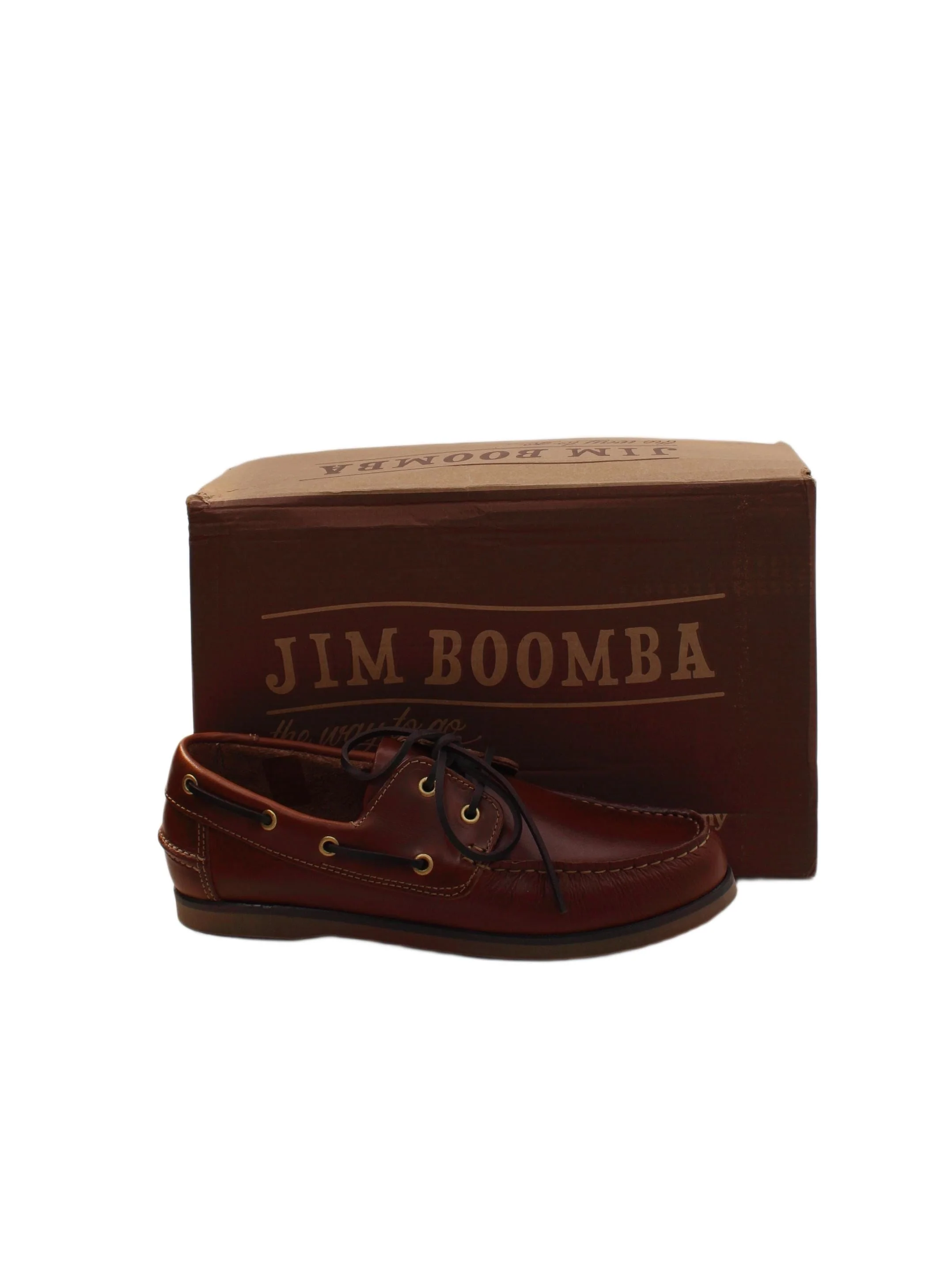 Jim Boomba Men's Shoes UK 9 Brown 100% Leather Boat Shoe