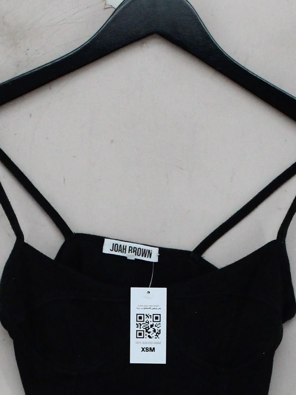 JOAH BROWN Women's Top S Black Rayon with Spandex Sleeveless Square Neck Cropped - Image 3