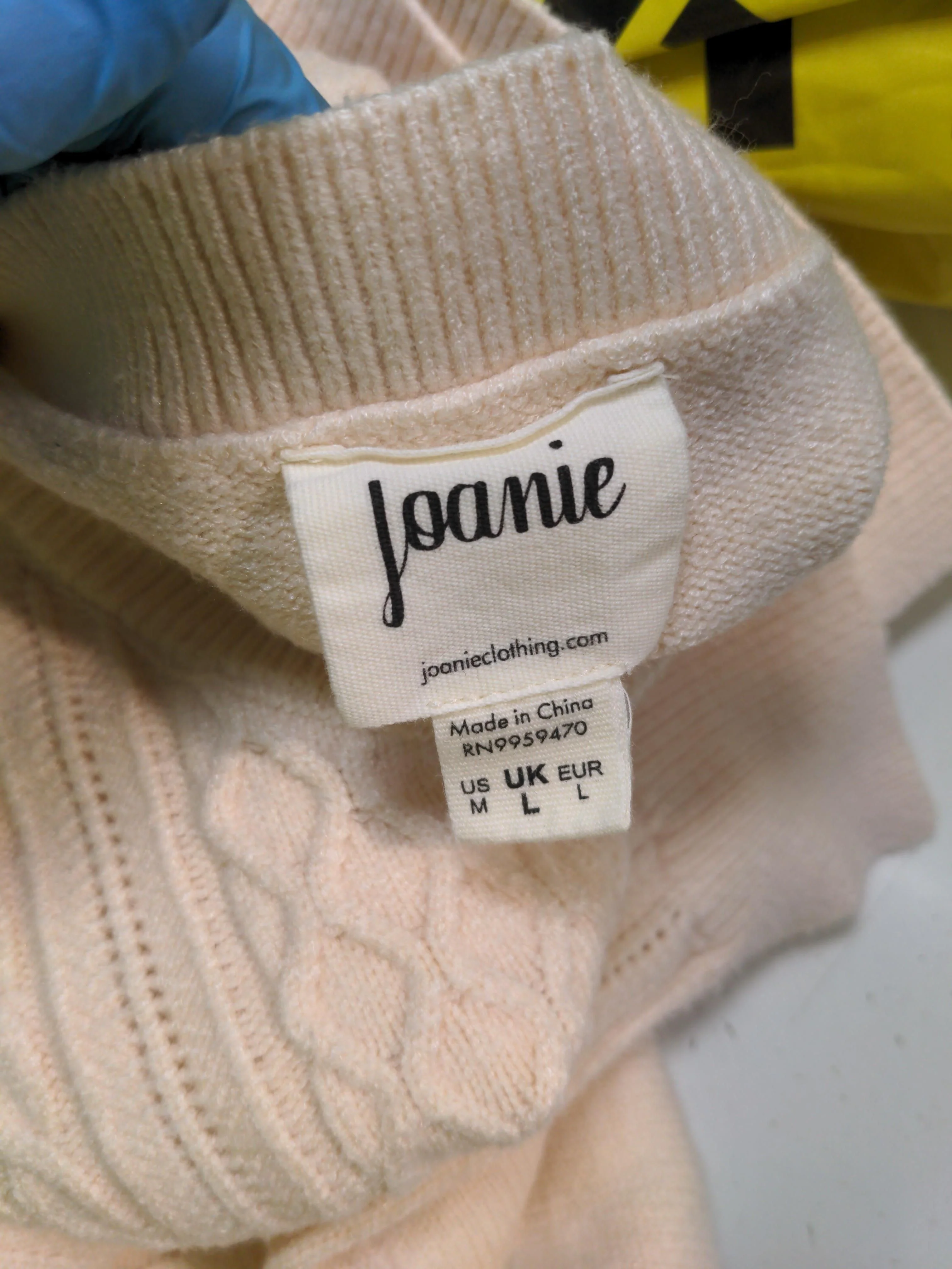 Joanie Women's Jumper L Cream Viscose with Polyester, Polyamide Round Neck Vest - Image 5