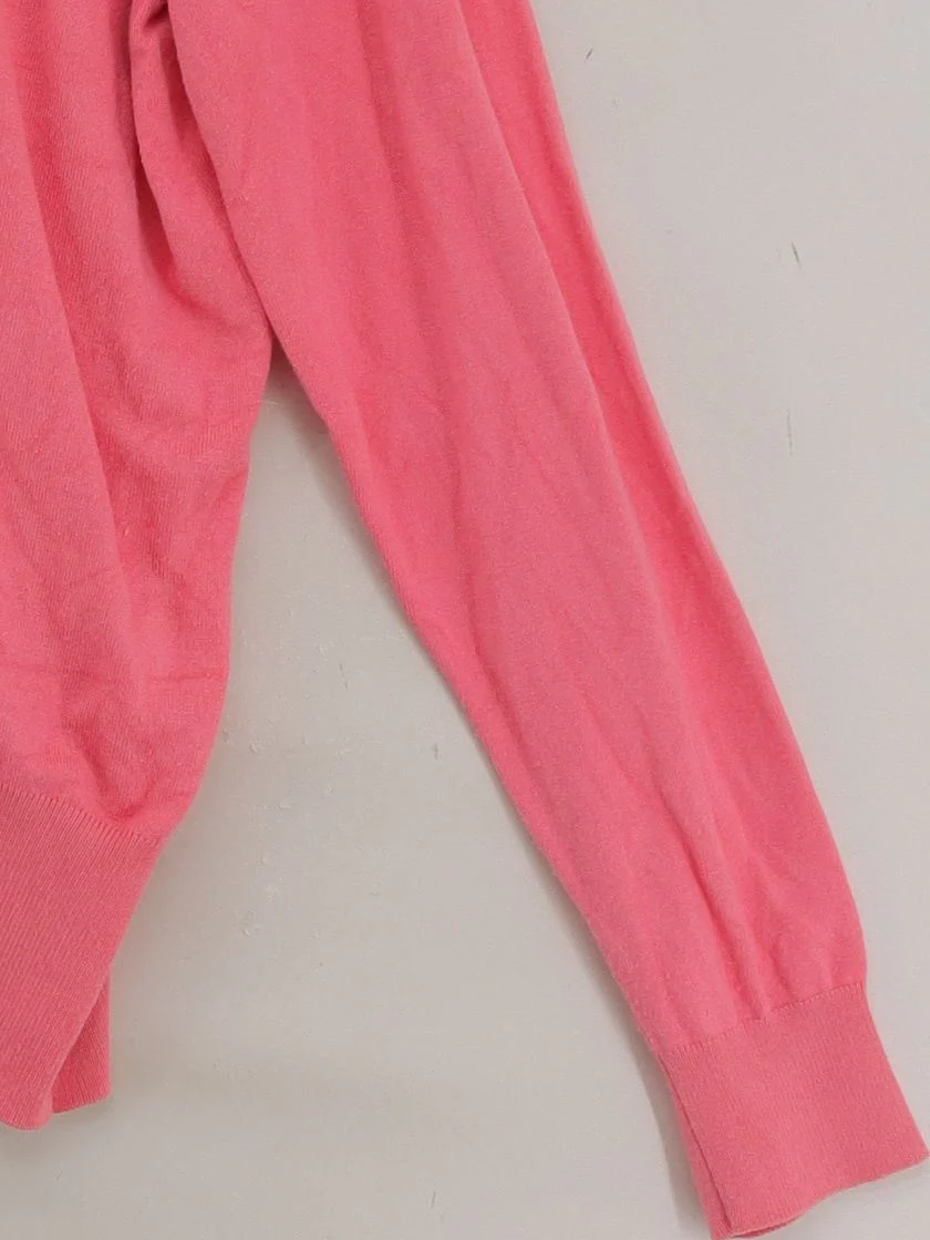 Joanie Women's Jumper L Pink Graphic Viscose with Polyamide Round Neck Pullover - Image 4