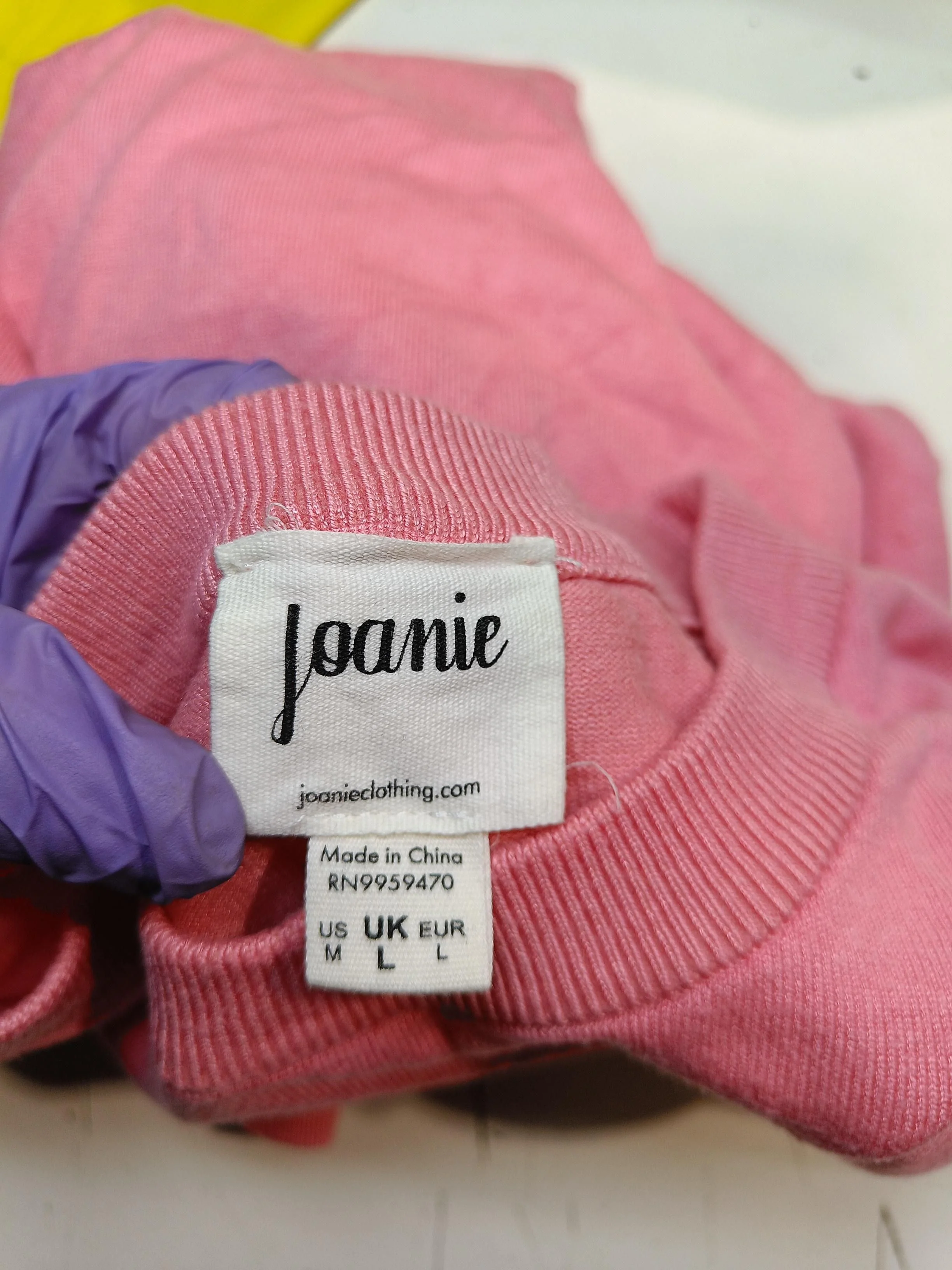 Joanie Women's Jumper L Pink Graphic Viscose with Polyamide Round Neck Pullover - Image 6