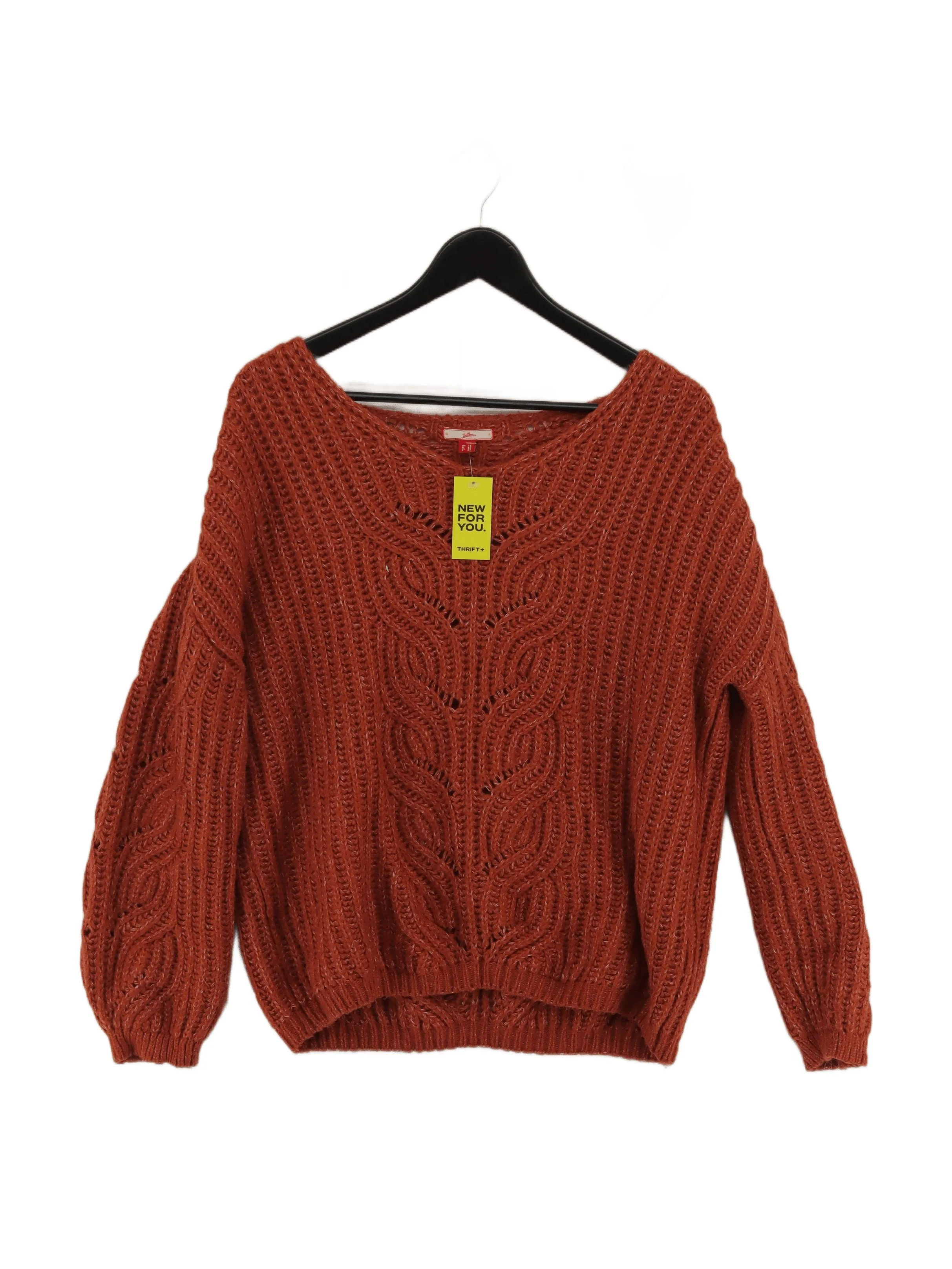 Joe Browns Women's Jumper UK 12 Brown Acrylic with Polyester Round Neck Pullover