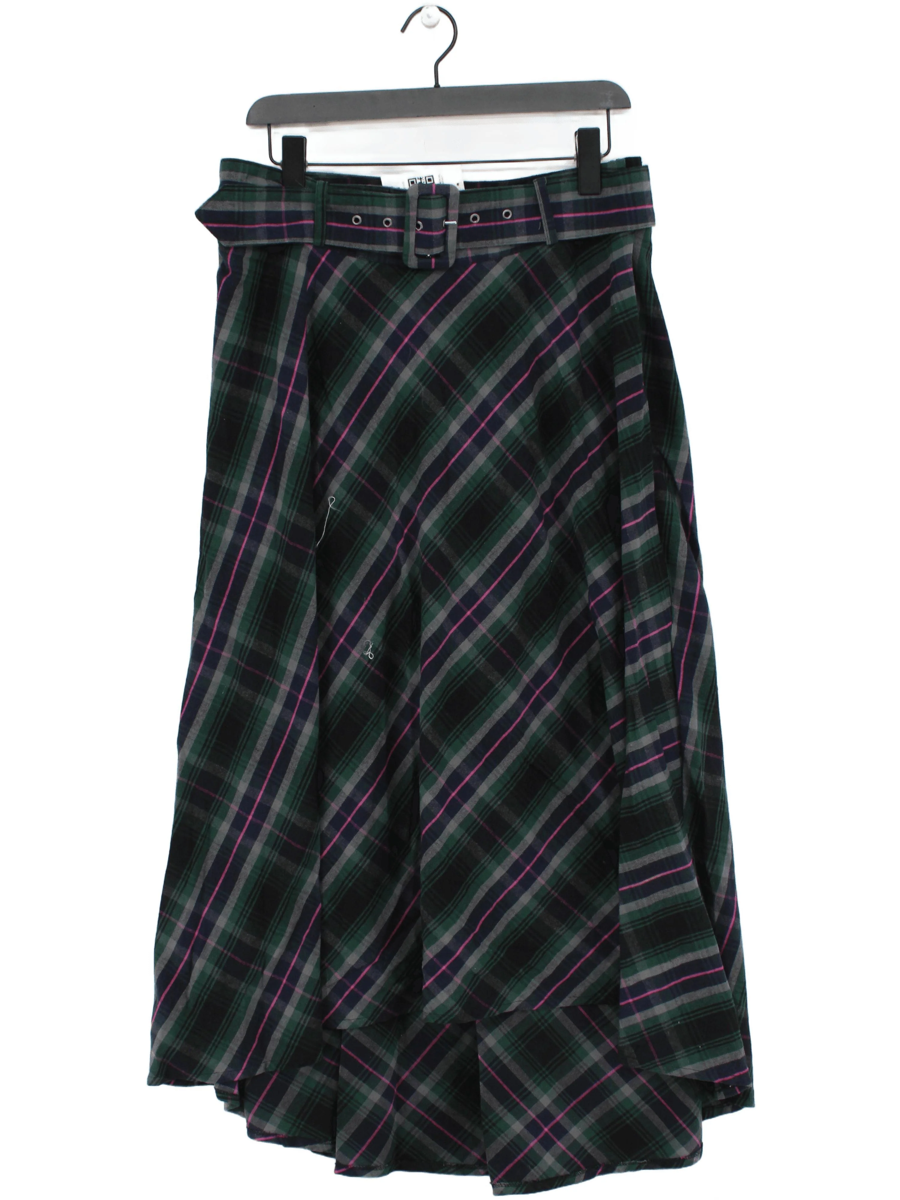 Joe Browns Women's Midi Skirt UK 16 Green Checkered 100% Other Midi A-Line