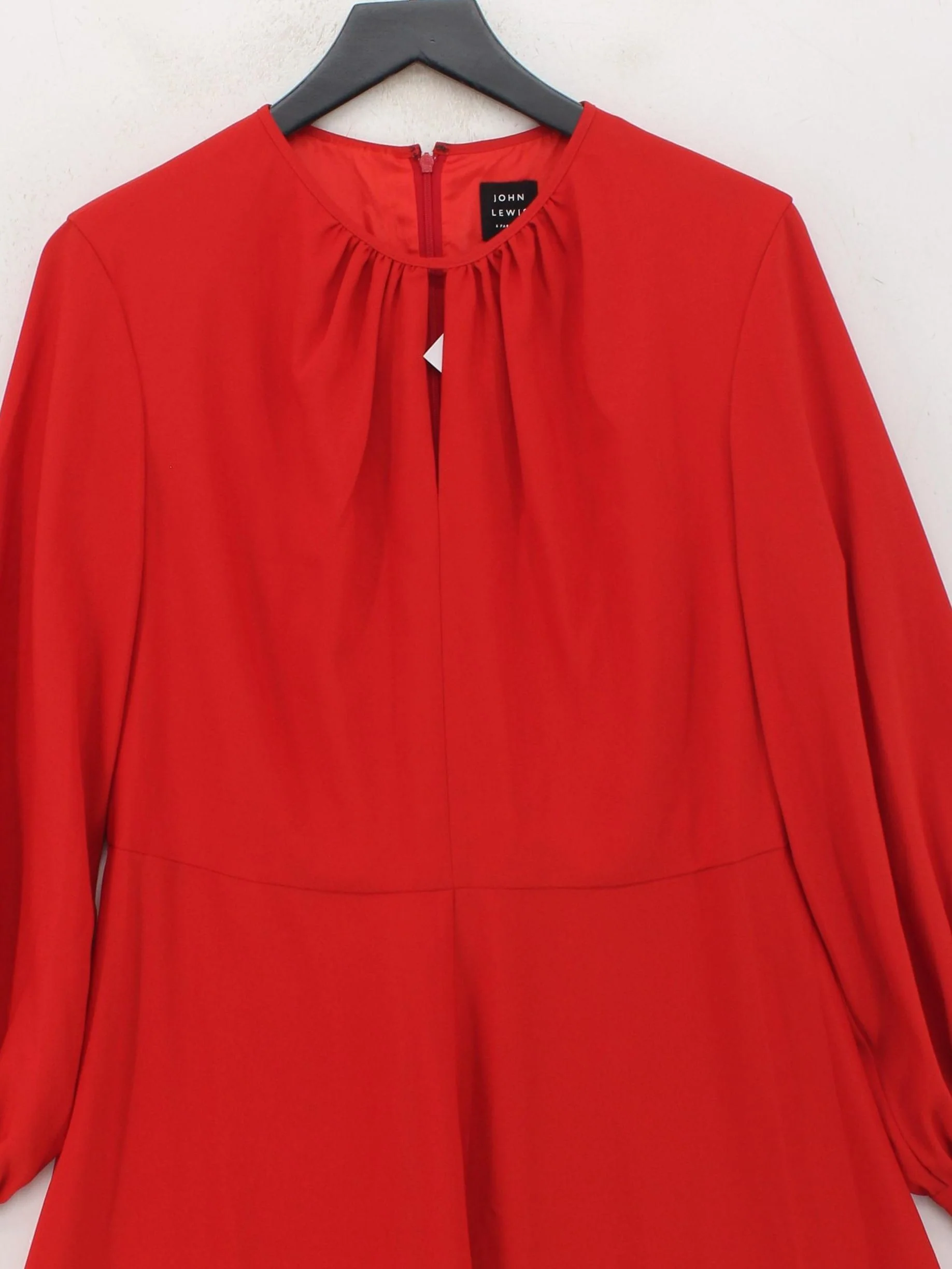 John Lewis A-Line Midi Dress UK14 in Red - Image 3