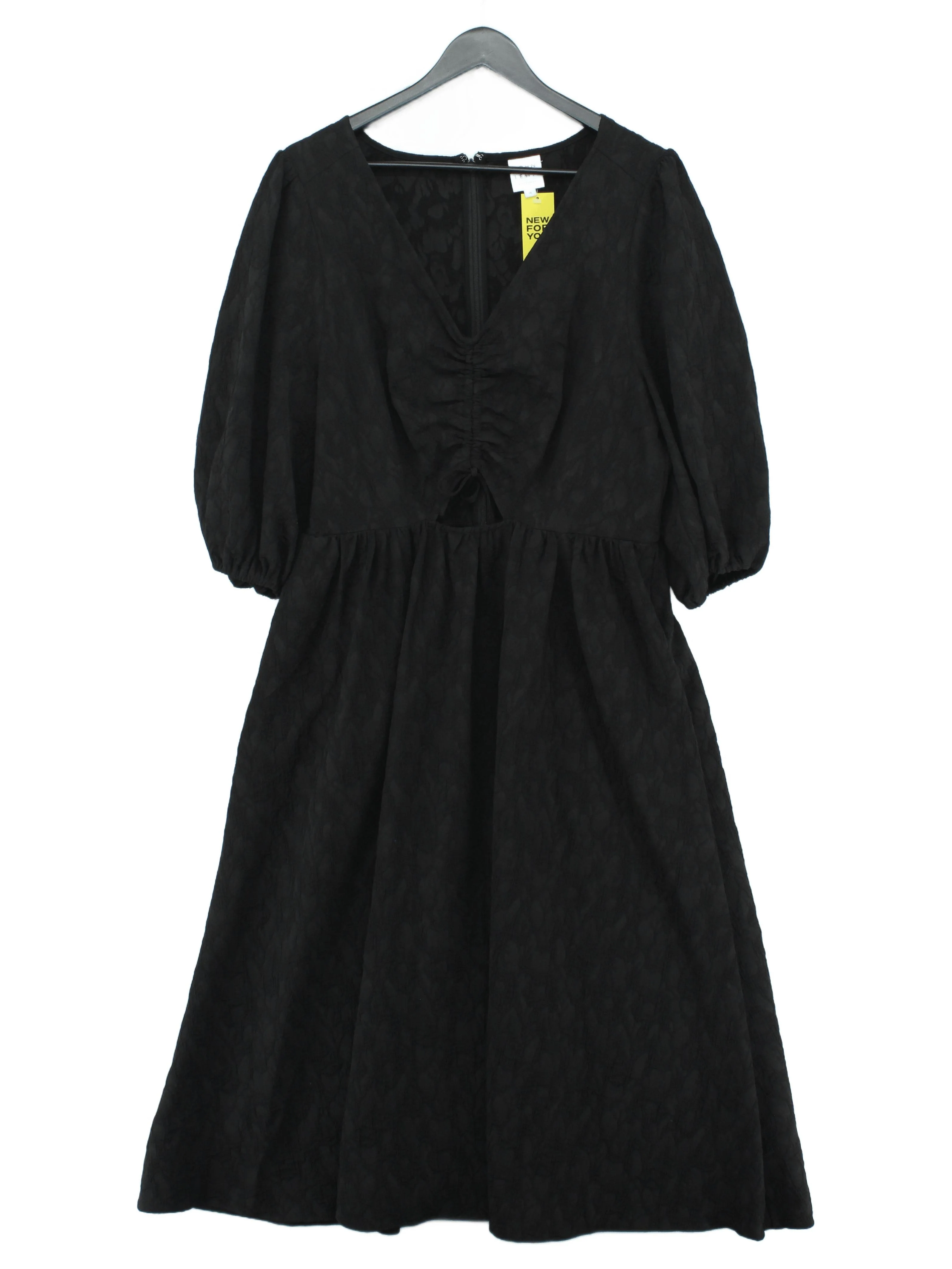 John Lewis A-Line Midi Dress UK16 in Black