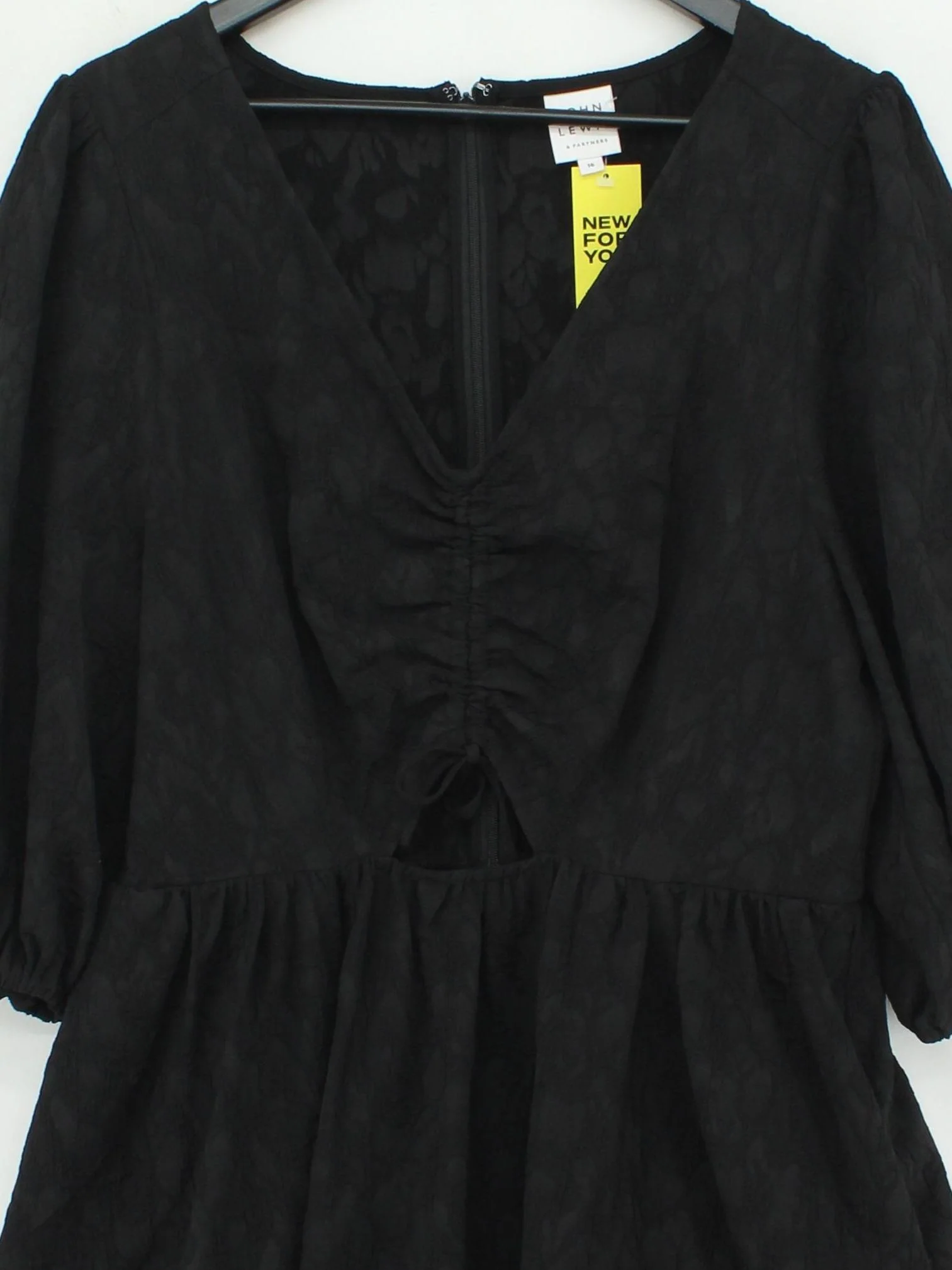 John Lewis A-Line Midi Dress UK16 in Black - Image 3