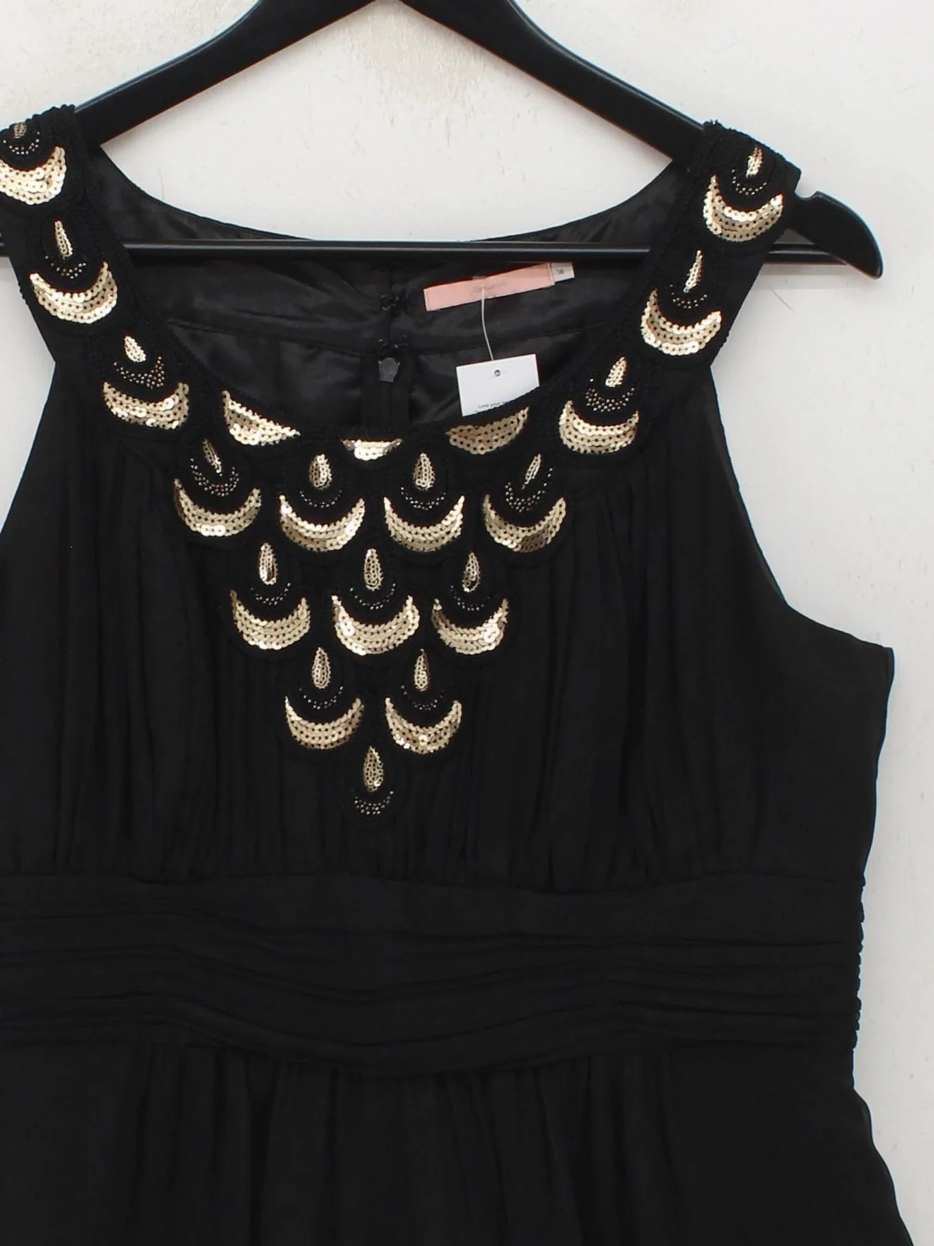 John Lewis A-Line Mini Dress UK16 in Black - Image 3