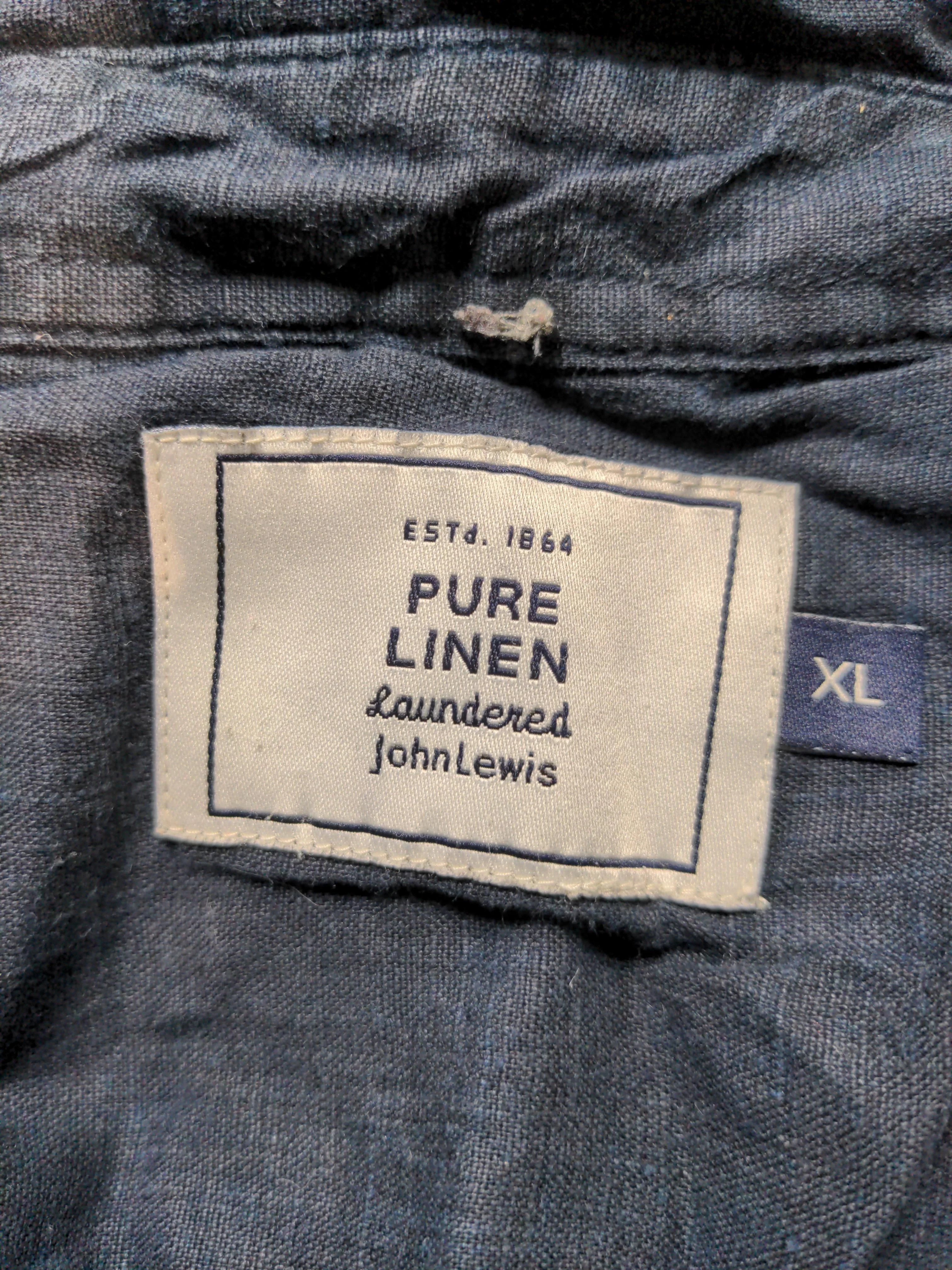 John Lewis Men's Shirt XL Blue 100% Linen Basic - Image 7