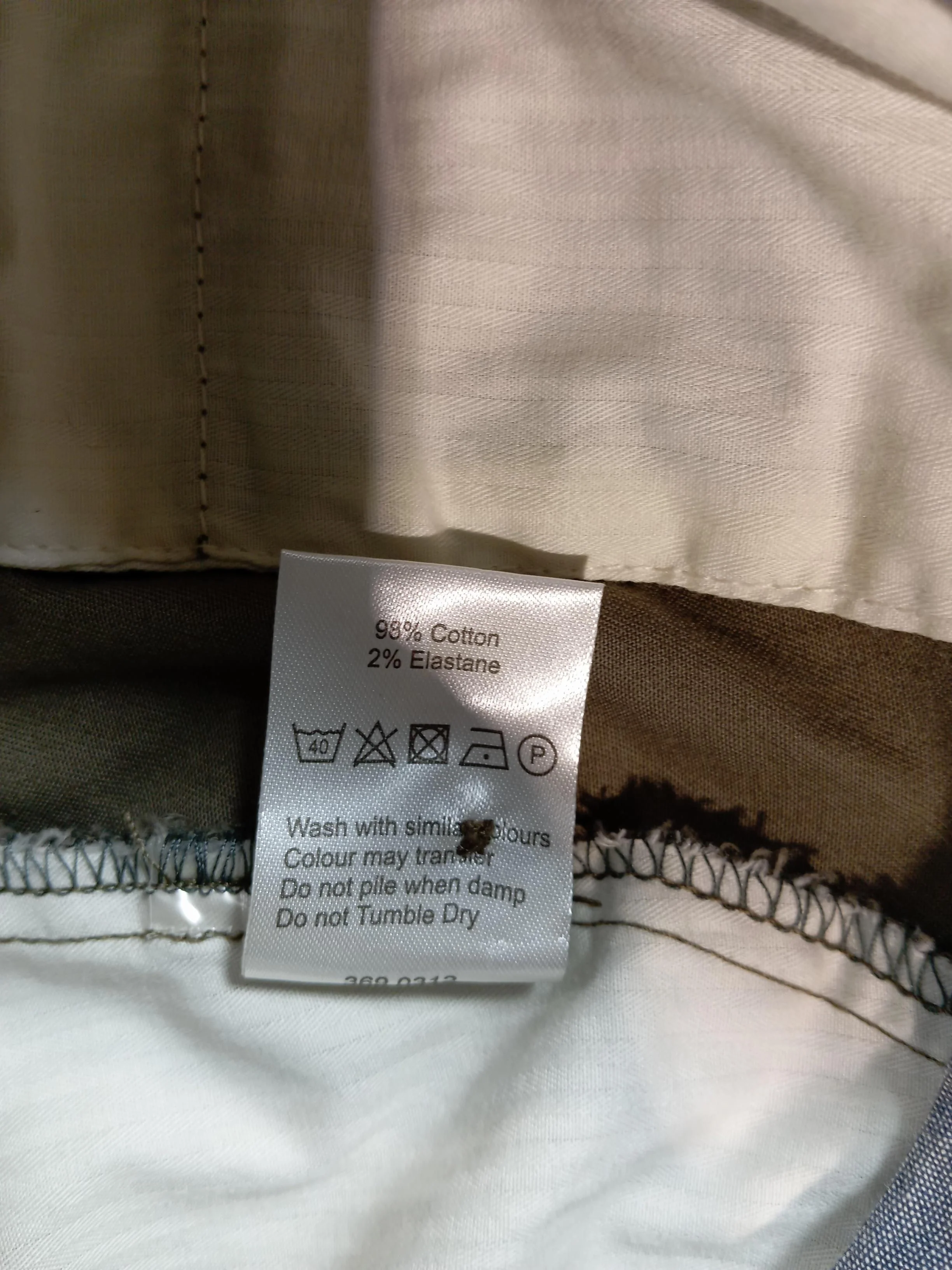 John Lewis Men's Trousers W 36 in Green Cotton with Elastane Straight Chino - Image 7