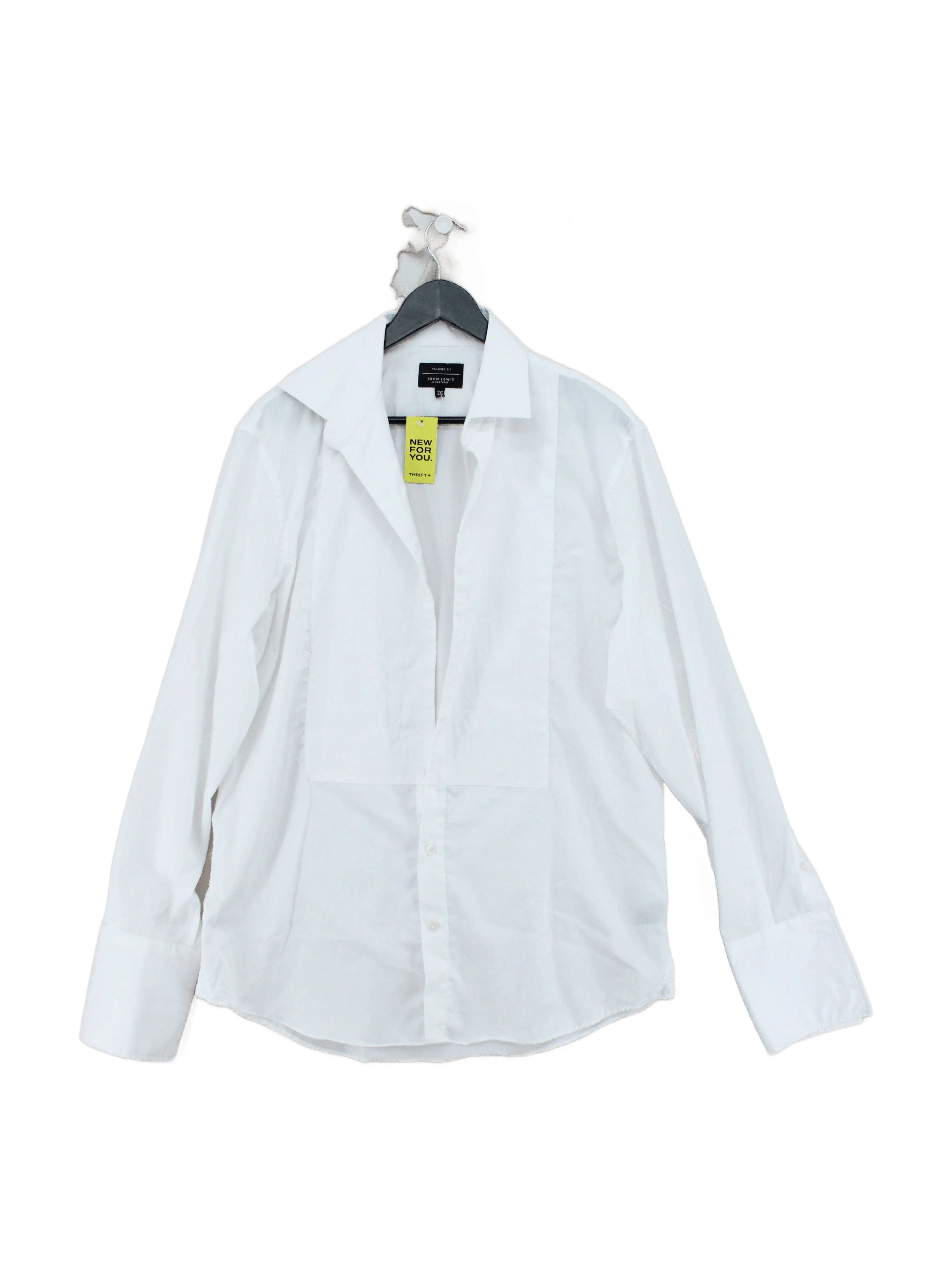 John Lewis & Partners Men's Shirt Chest: 42 in White 100% Cotton Basic