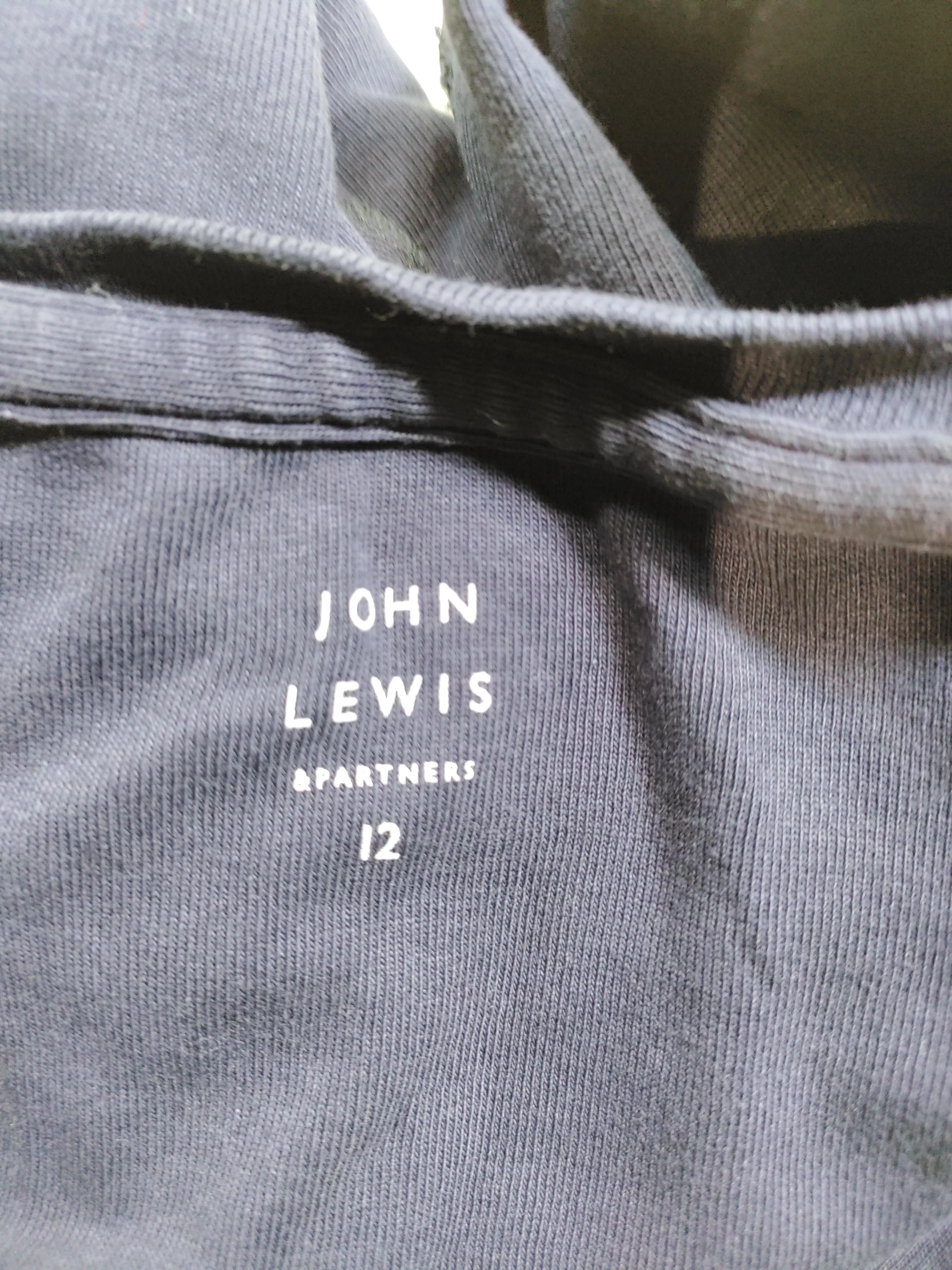 John Lewis & Partners Women's Top M Blue 100% Cotton Long Sleeve Crew Neck Basic - Image 5