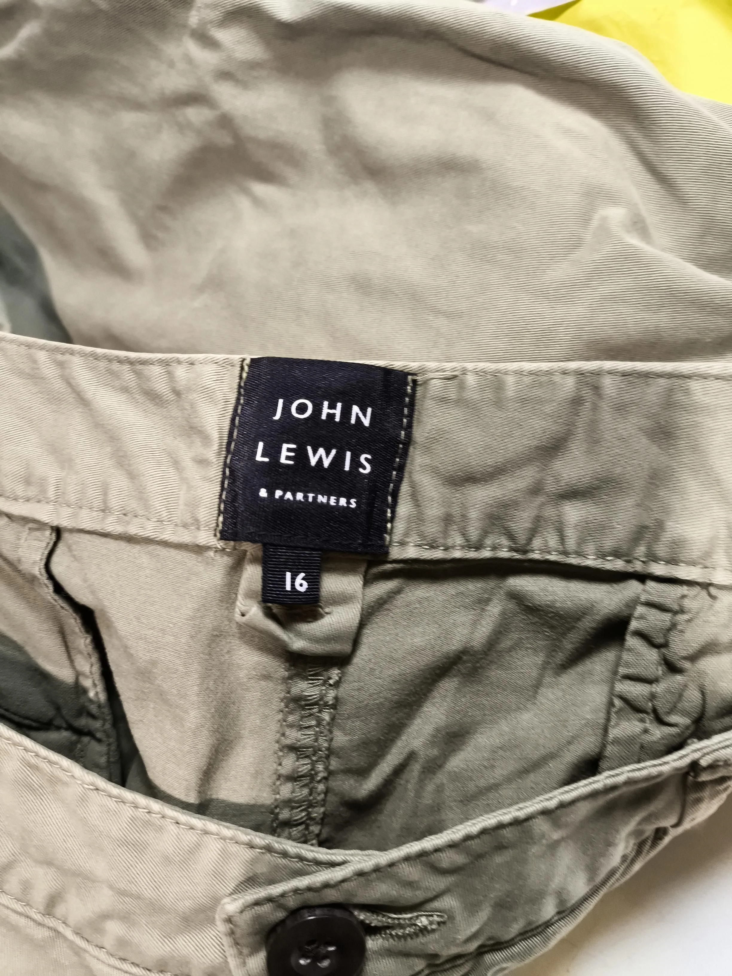 John Lewis & Partners Women's Trousers UK 16 Green Cotton with Elastane Chino - Image 6