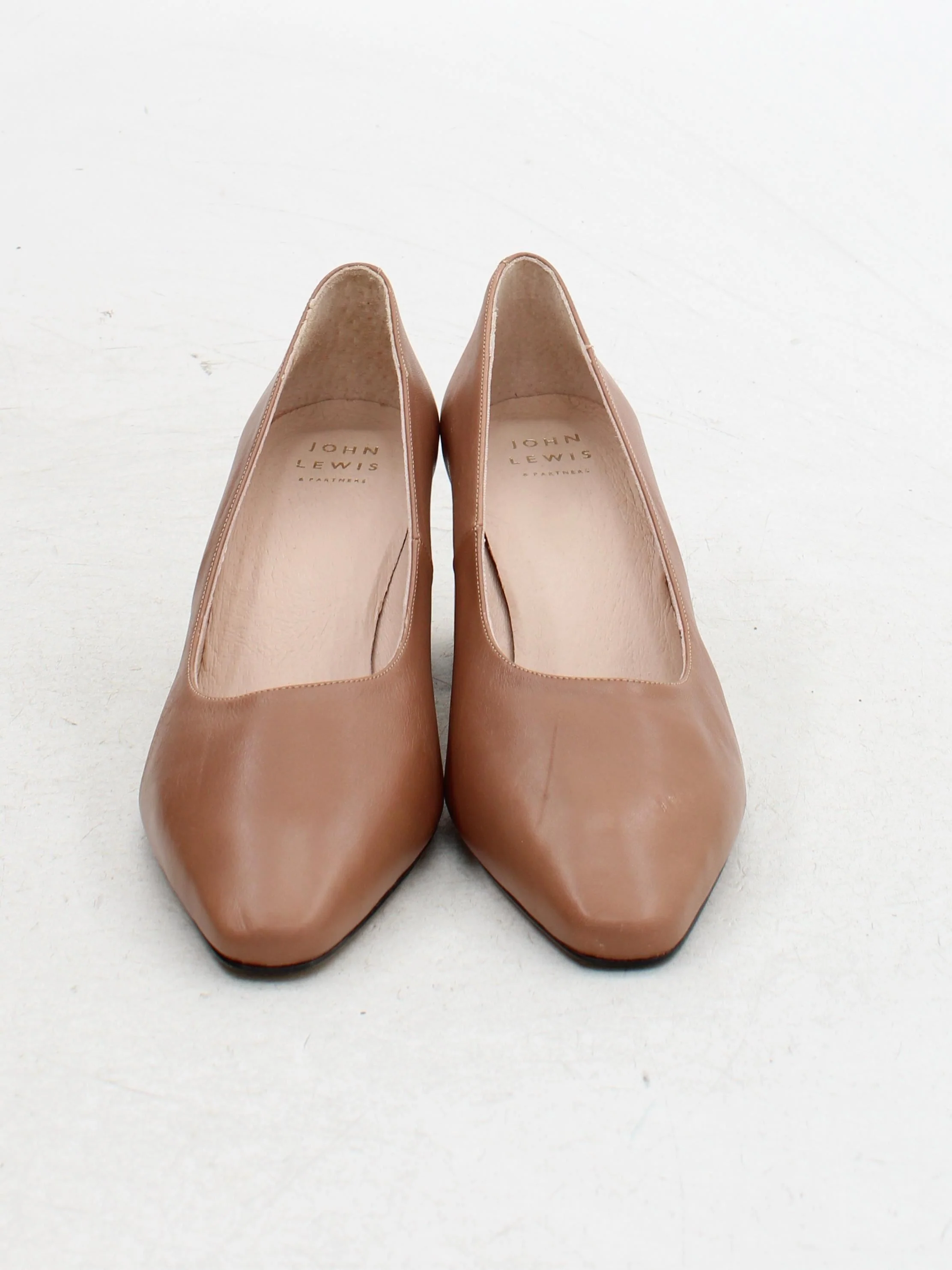 John Lewis Women's Heels UK 6.5 Tan Animal Print 100% Leather Court - Image 2