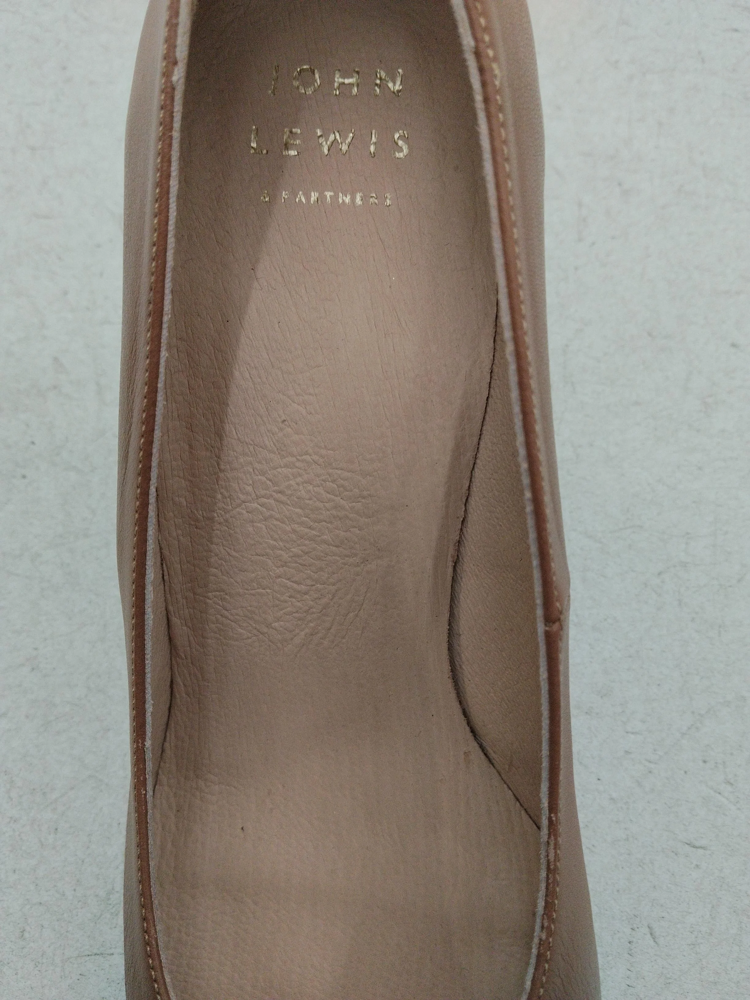 John Lewis Women's Heels UK 6.5 Tan Animal Print 100% Leather Court - Image 6
